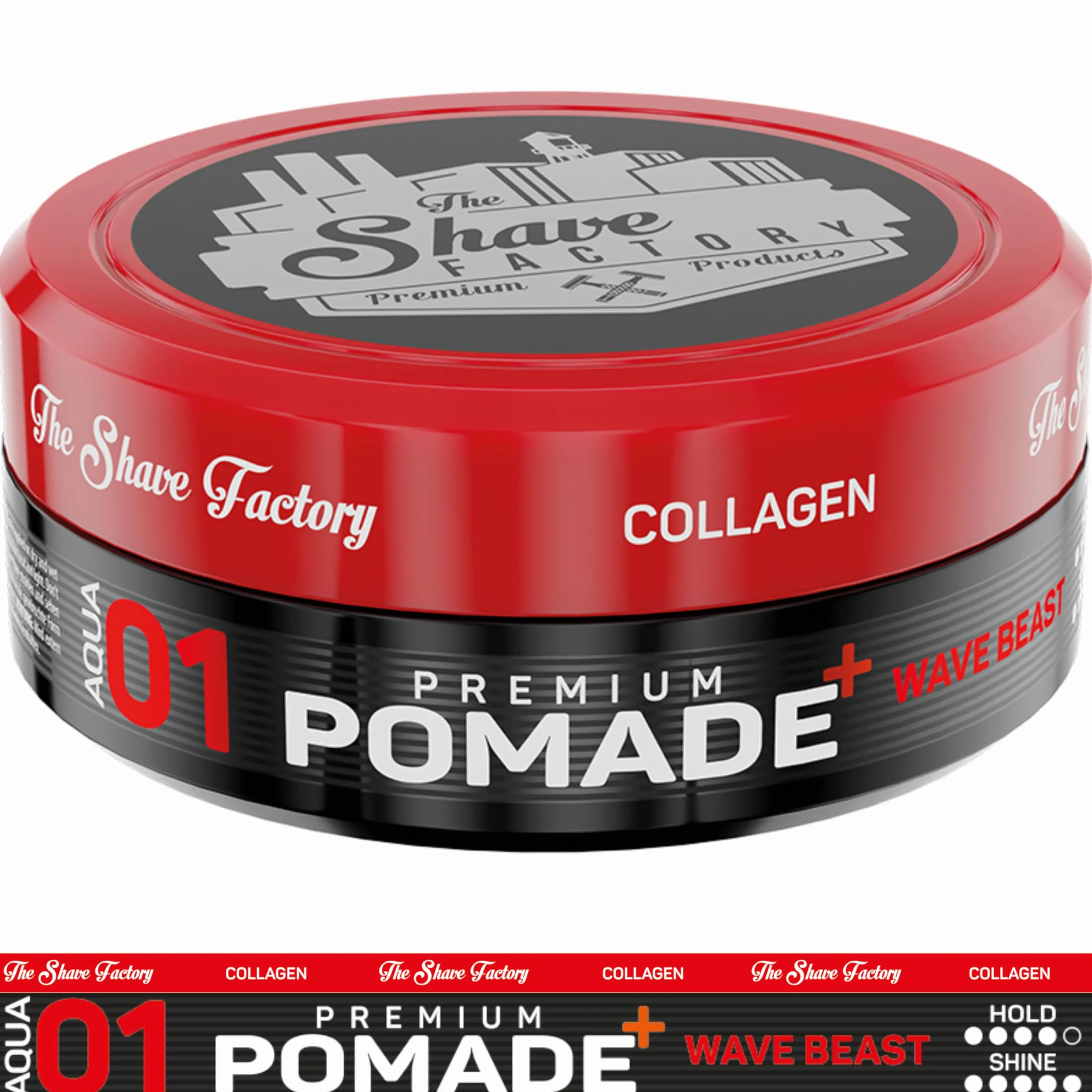 The Shave Factory Pomada Premium 150ML Peinado Profesional Fijación Brillo Control Larga Duración