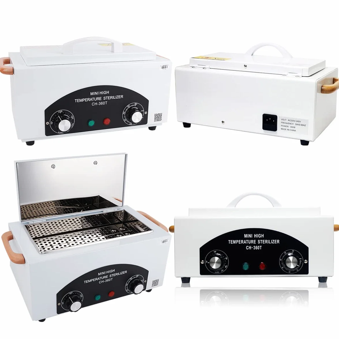Desinfección Esterilizador Aire Caliente, 300W 1.5L 200℃ Esterilizador Calor Seco Esterilizadors Alta Temperatura EsterilizadorsHerramientas para Uñas con Temporizador y Luz Indicadora para Peluquería