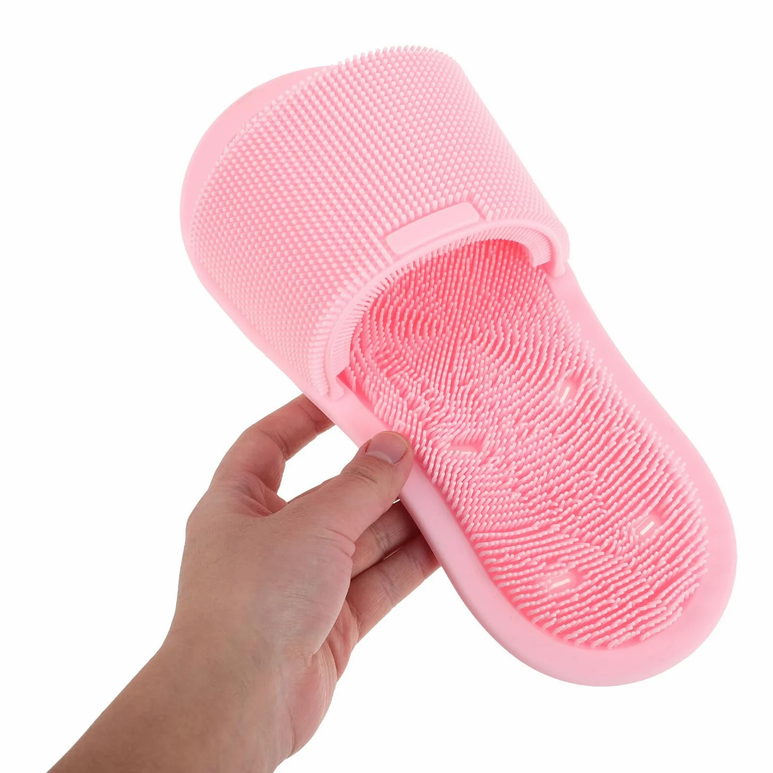 Cepillos para Ducha de Pies de Silicona Antideslizantes con Ventosas, Masajeador Exfoliante para Baño, Pack 2 Unidades Rosa, Adecuado para Aliviar Pies Cansados y Uso en Spa