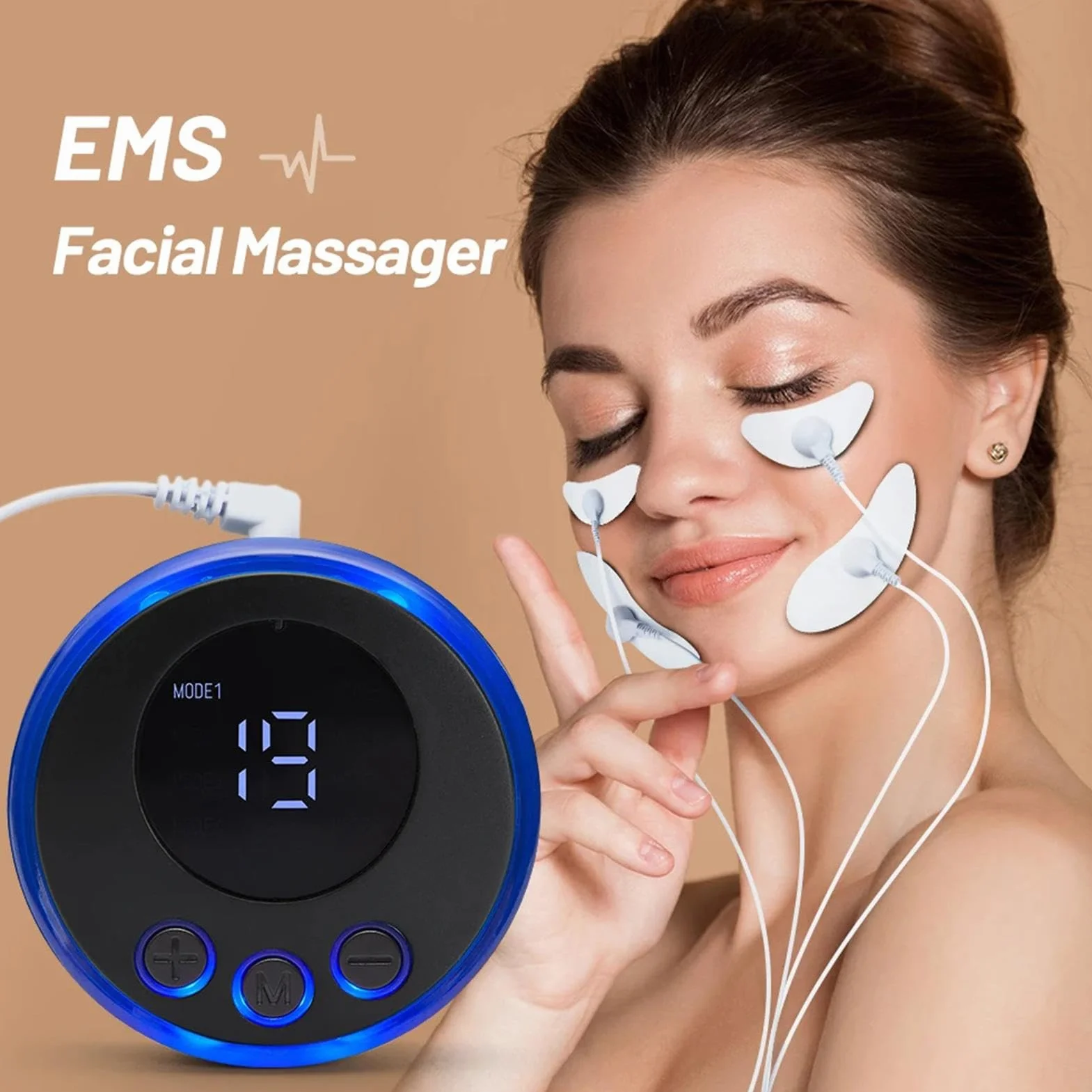 Máquina de lifting facial EMS Masajeador facial eléctrico estimulación muscular microcorriente anti-envejecimiento inalámbrico