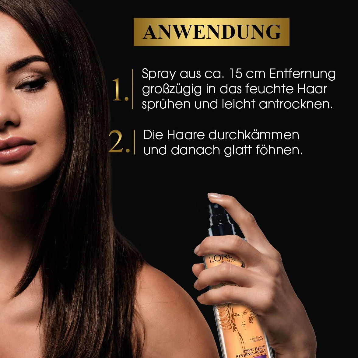 L'Oréal Paris Elnett Spray para el cabello con protección contra el calor 230 °C antiencrespamiento larga duración 72h