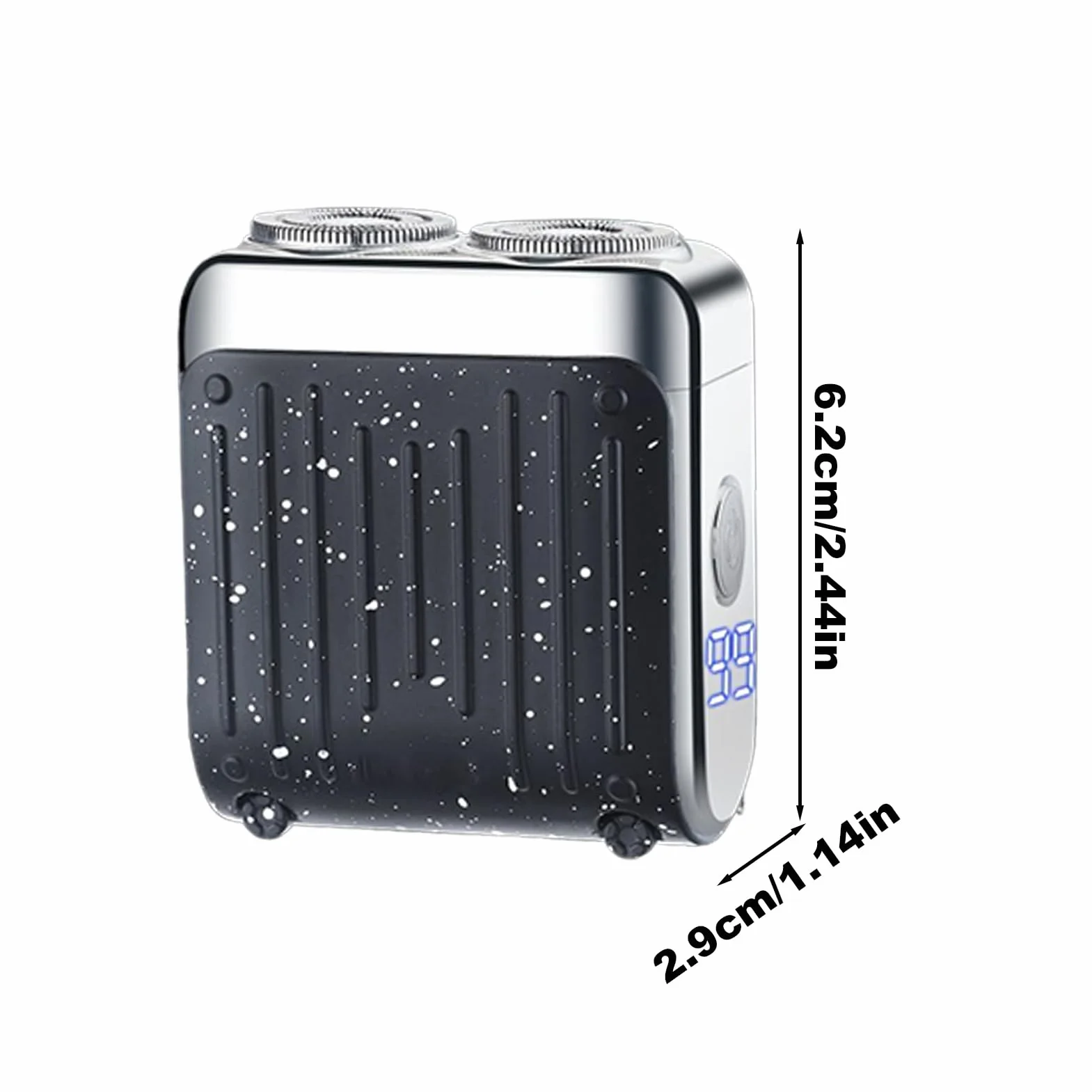 Mini Carga Eléctrica USB Afeitadora Barba Doble Anillo LED Portátil Húmedo Seco