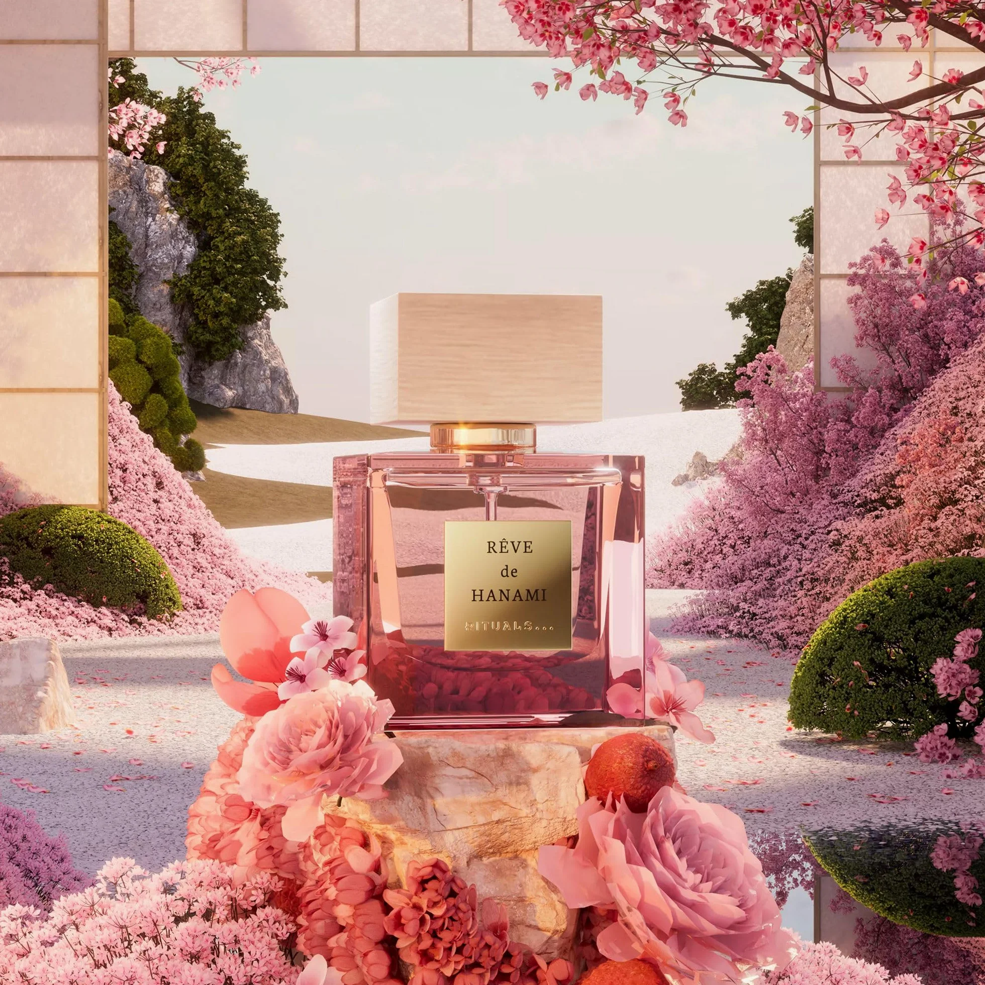 RITUALS Eau de Parfum Rêve de Hanami, Flor de Sakura, Lichi, Pera y Bergamota, Perfume para Mujer, 50 ml