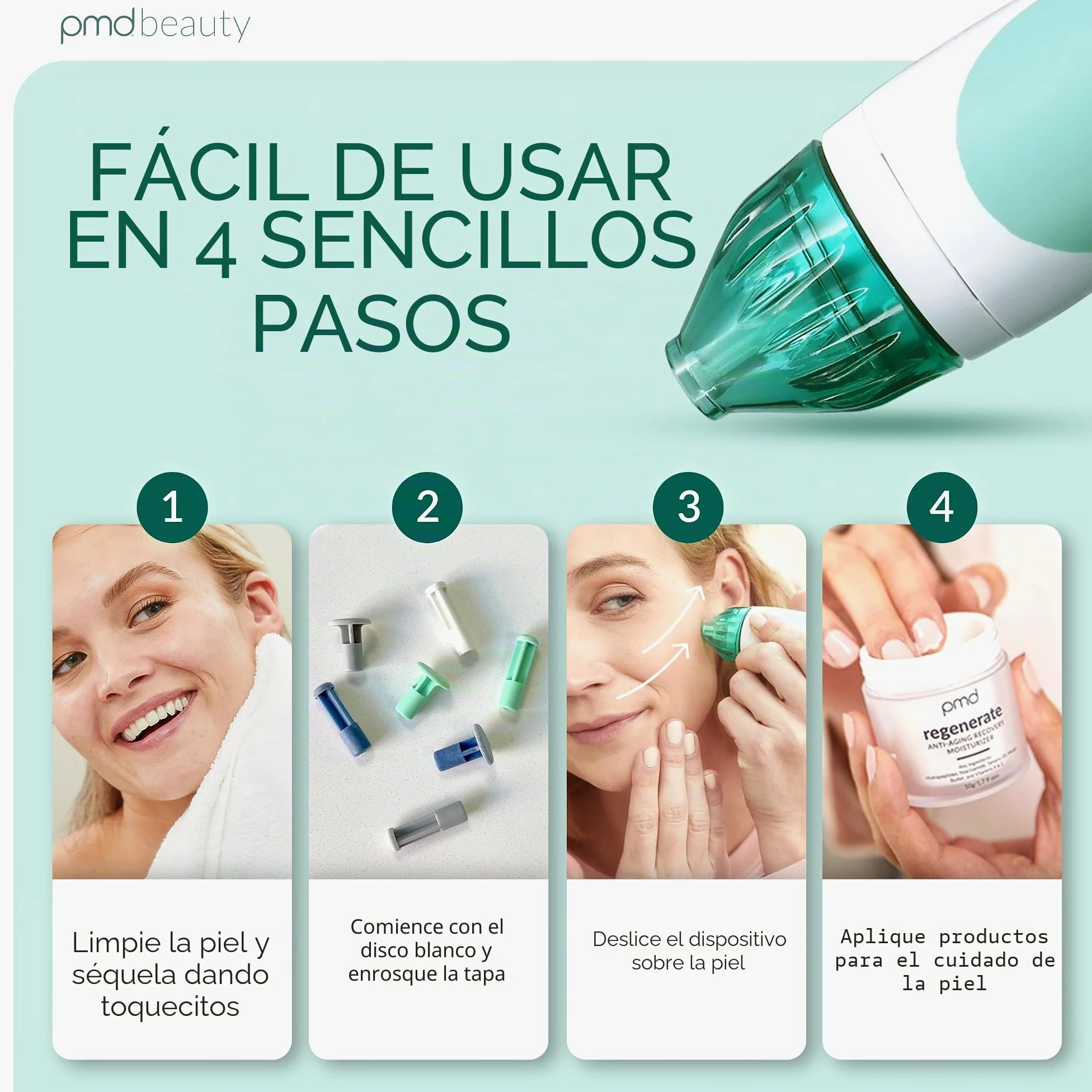 PMD Personal Microderm Classic - Máquina de microdermoabrasión en casa con kit para cara y cuerpo - Cristales exfoliantes y succión al vacío para piel fresca y radiante