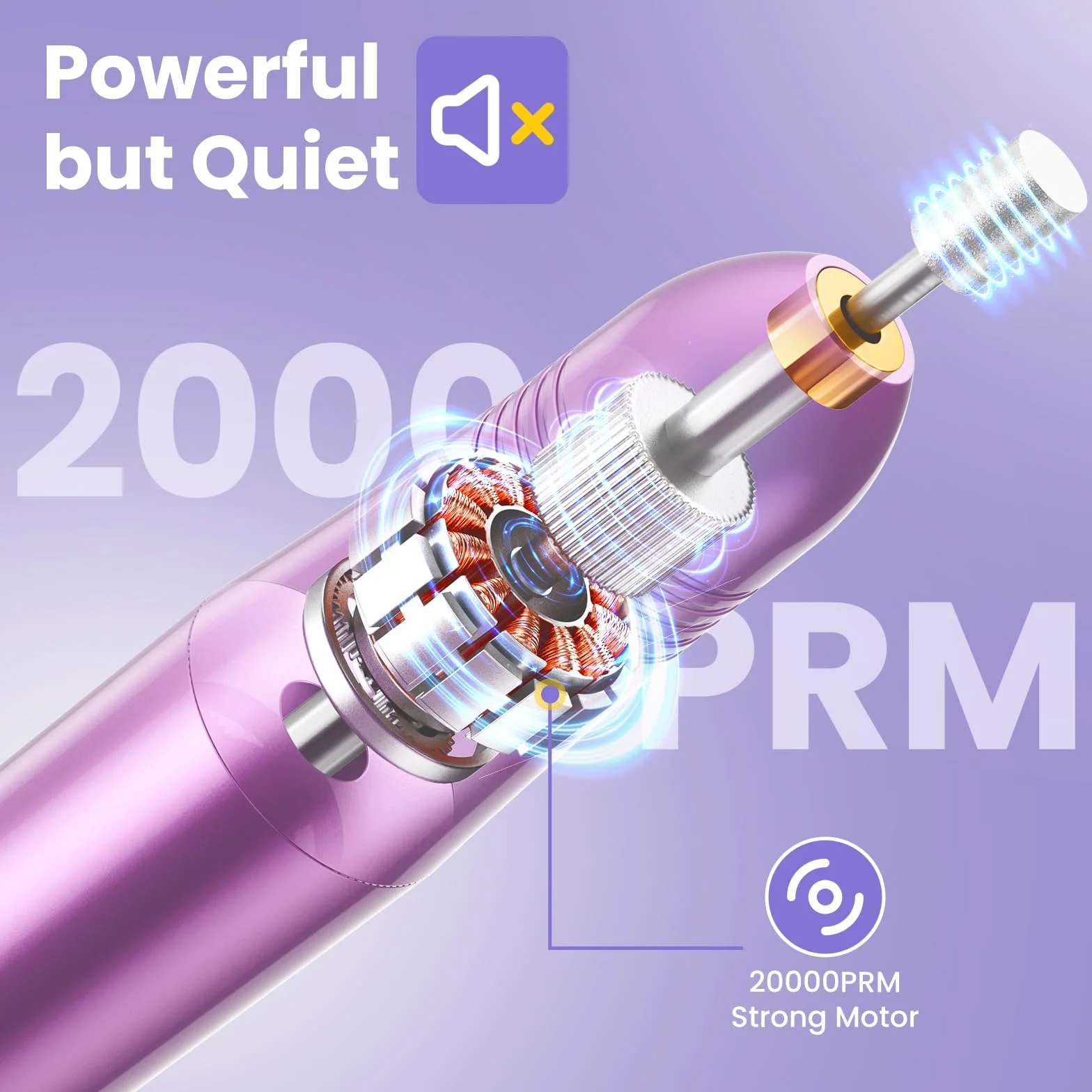 Torno para Uñas Profesional 7 en 1, 20000 RPM Lima Eléctrica Segura, Kit de Manicura y Pedicura