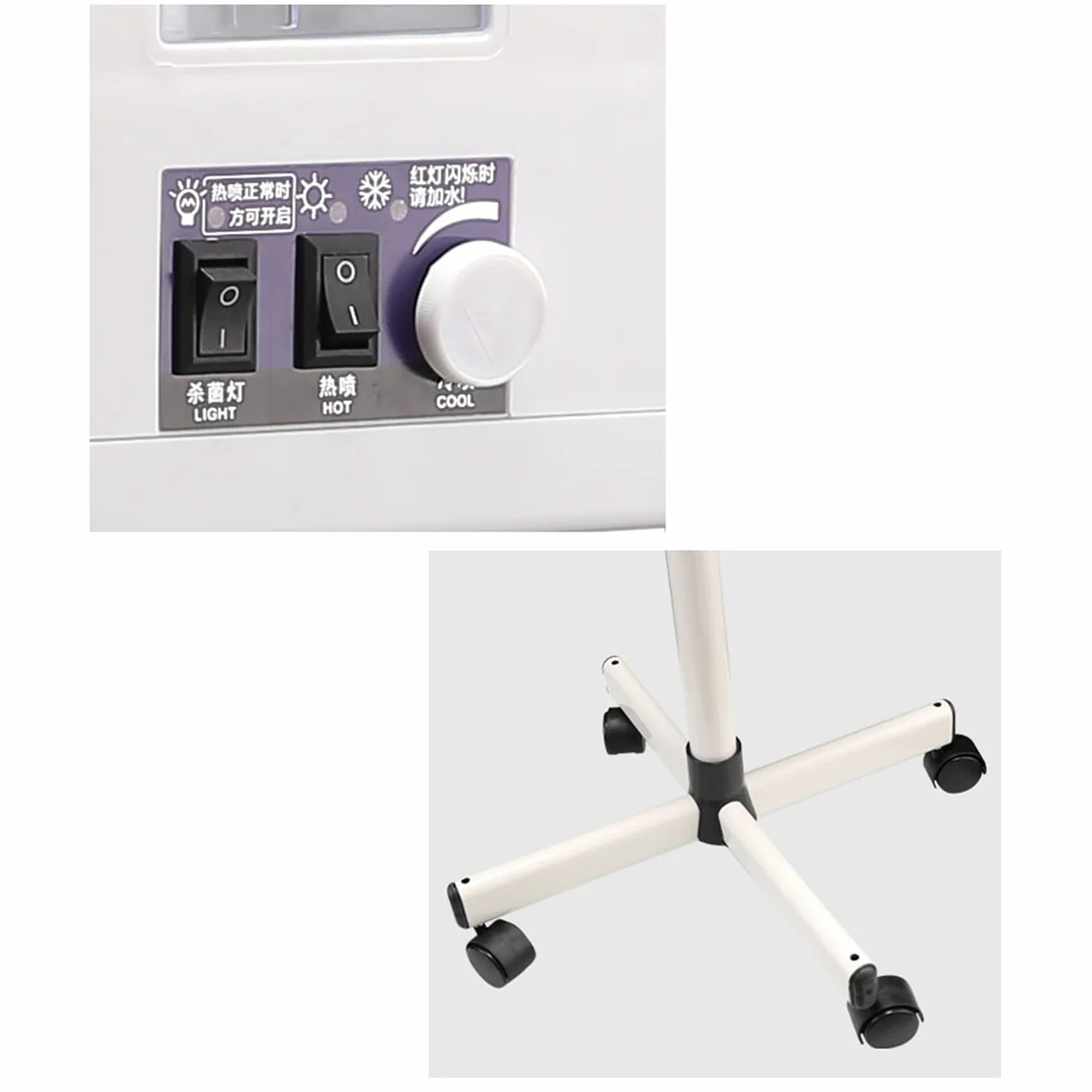 Vaporizador facial de ozono, limpiador de poros, vapor, máquina de spa, dispositivo de vapor, diseño retráctil, 4 rollos, sauna facial con función de protección contra incendios secos