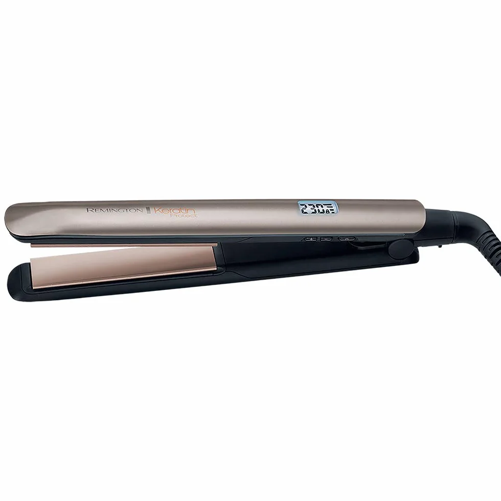 Remington Plancha de Pelo Keratin Protect Cerámica 230°C Digital Marrón S8540