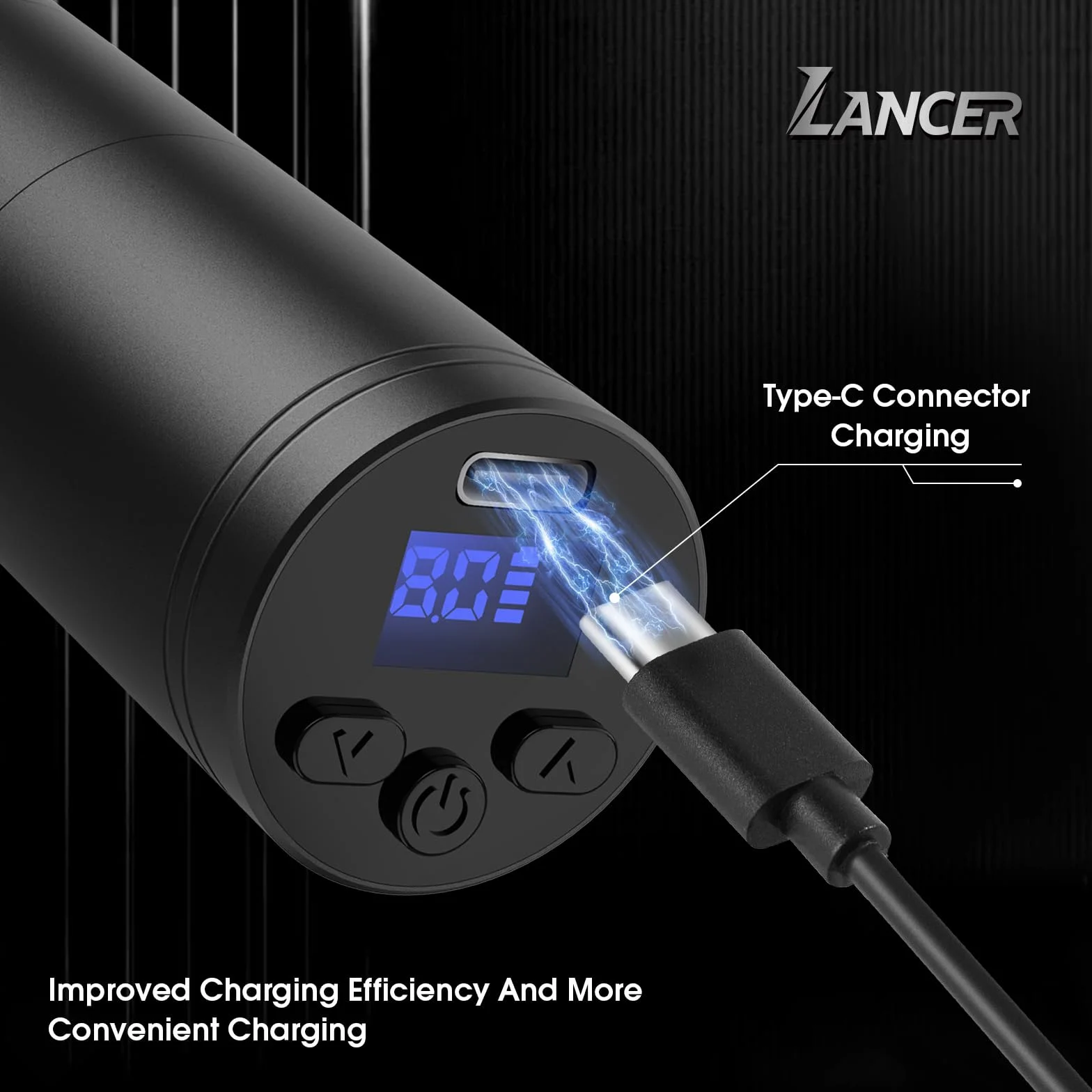 EZ Kit de Tatuaje - Kit de Máquina de Tatuar con Máquina de Tatuar Inalámbrica, Batería de Alimentación de 1500mAh, 20Pzs Agujas Tatuaje y 10 Color Tintas para Tatuadores (Lancer Negro)