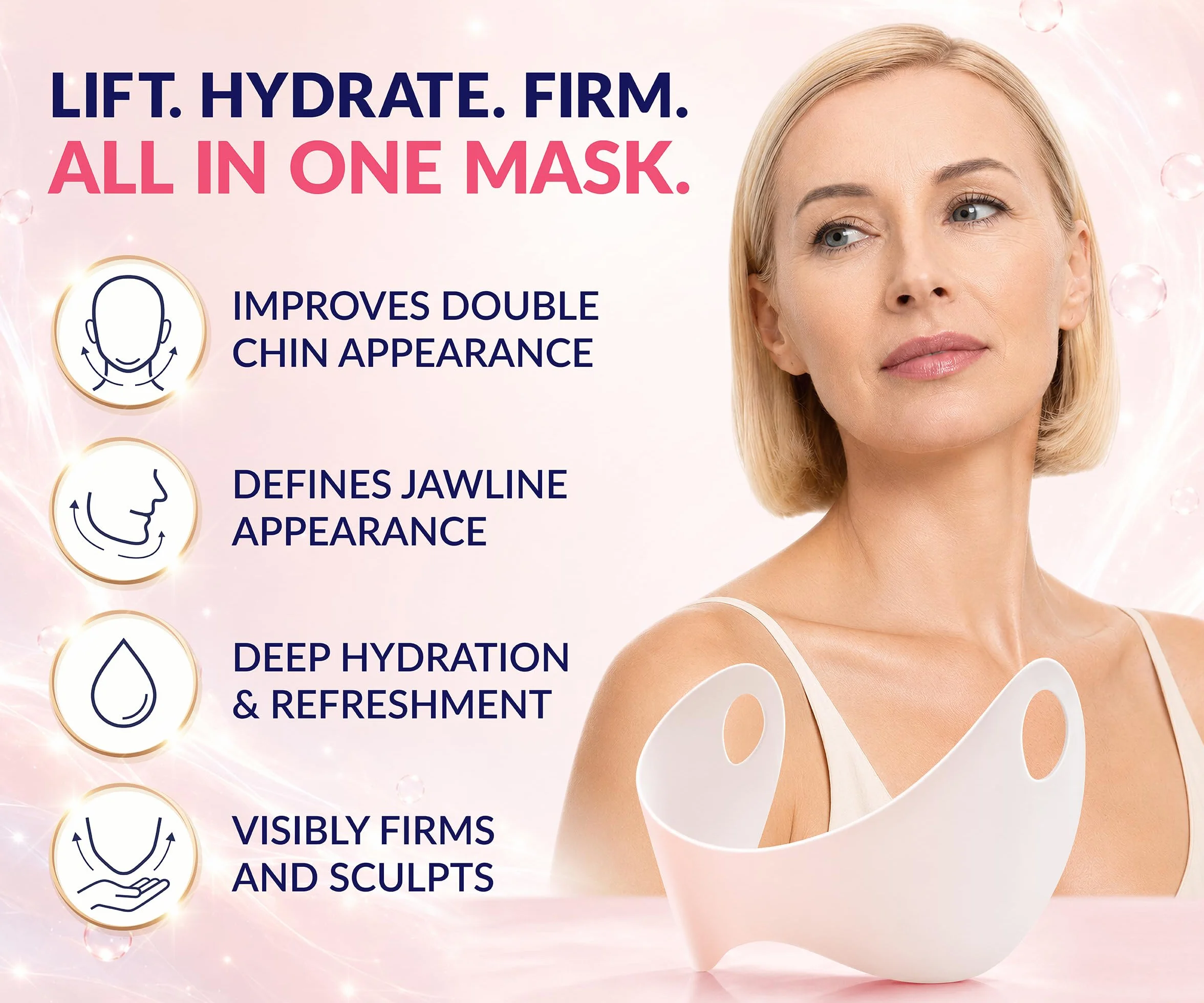 Stylia Máscara Facial de Colágeno de Línea V Levanta y Reafirma con Ácido Hialurónico y Aloe Vera