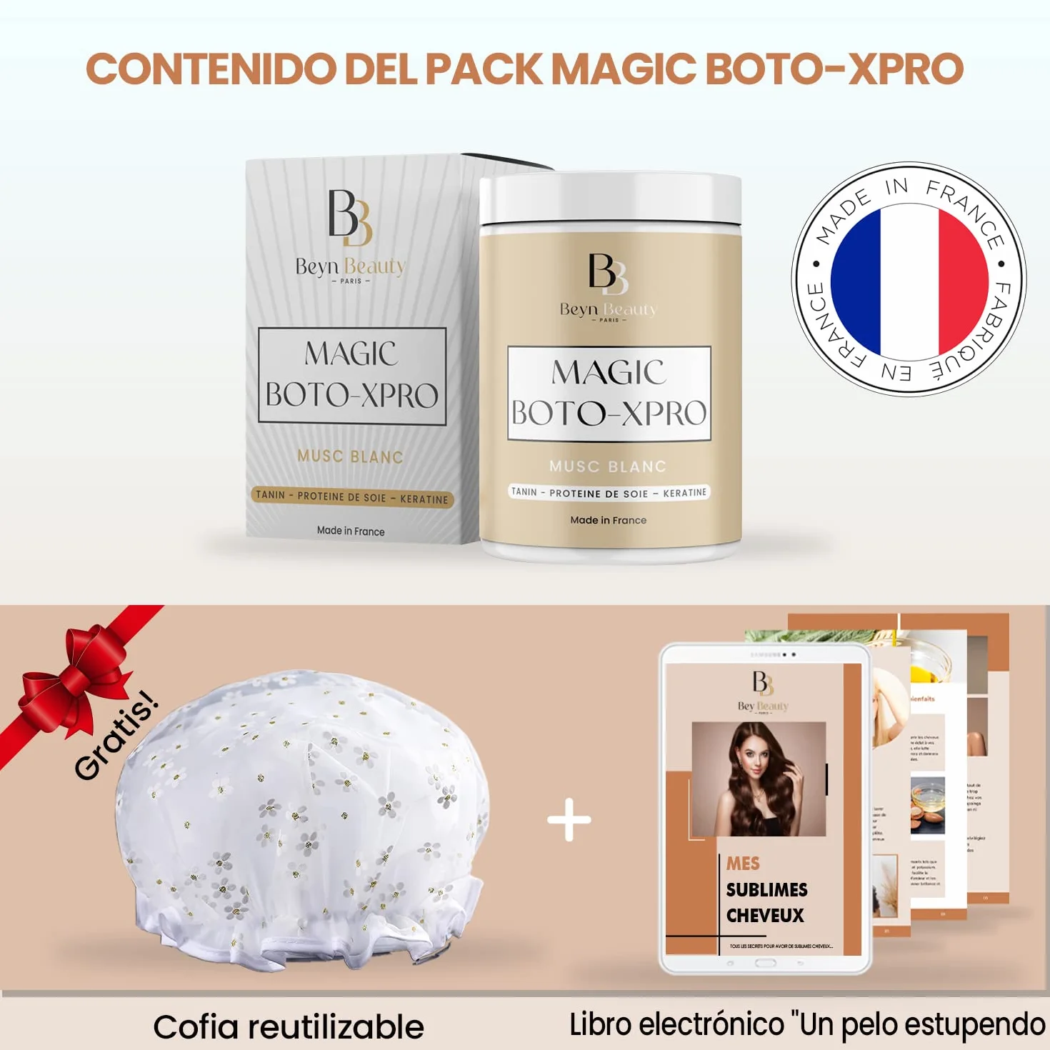 Botoxpro Capilar Reestructurante Mascarilla Pelo Keratina Cabello Dañado Hidrata Alisa Fortalece Ácido Hialurónico Queratina Tanino Made in France