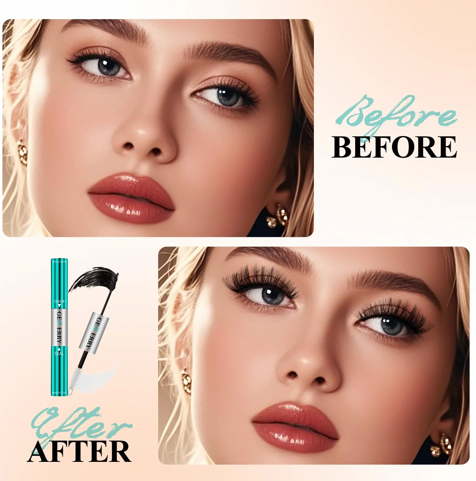 GEMERRY 12ML Cluster Adhesivo Pestañas Lash Bond and Seal Pegamento impermeable 2 en 1