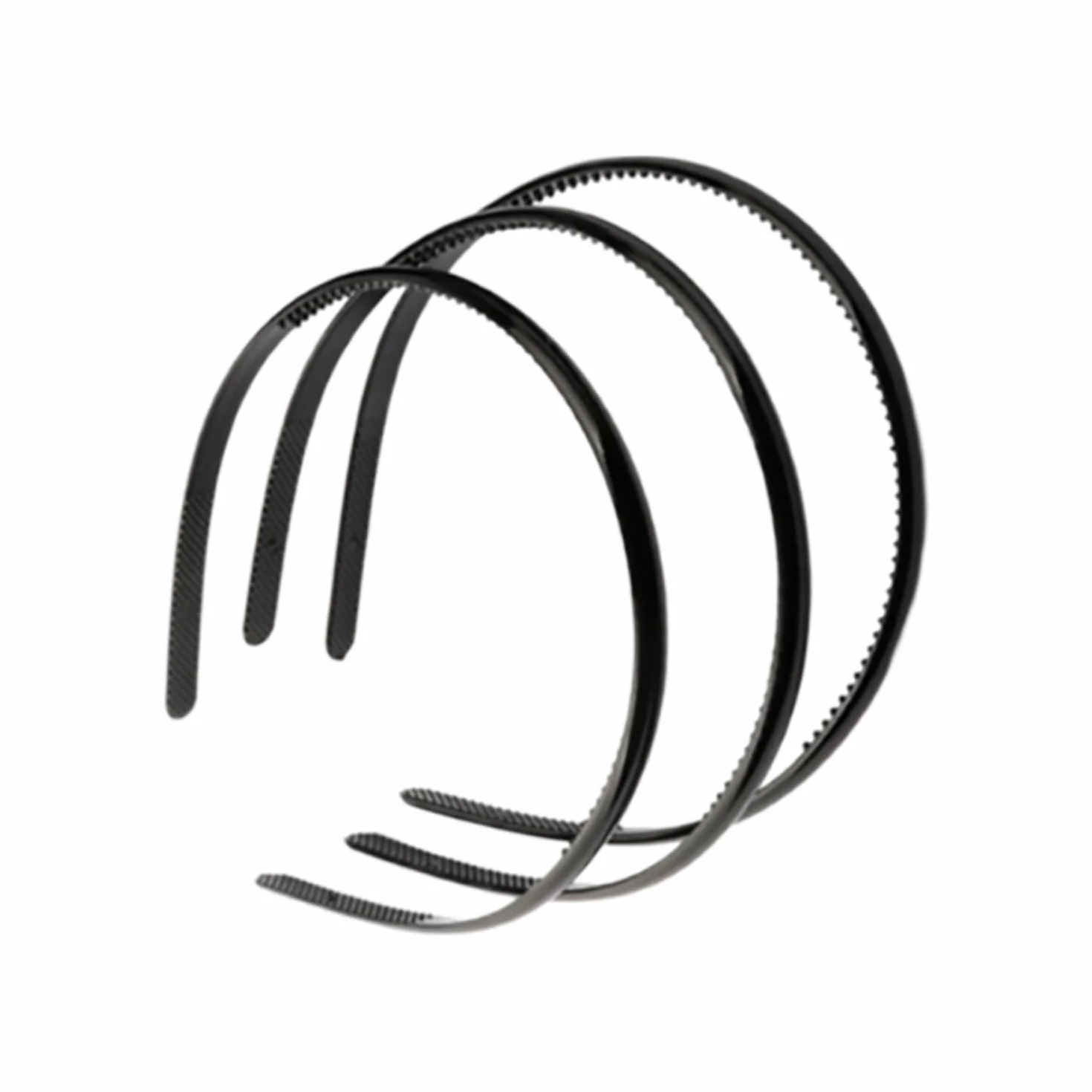 Diademas de Satén 8mm Negras para Niña Mujer Accesorios de Pelo (Negro)