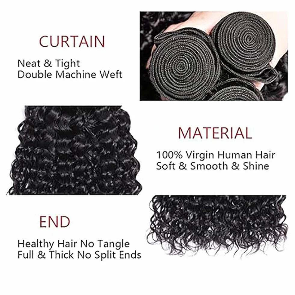 Extensiones de cabello humano ondulado, extensiones de cabello humano, extensiones de cabello humano natural negro #1B, doble trama, 50 g/pieza, 50 g, 50 g, 50 g, 50 g, 50 g, 50 g, 50 g, 50 g