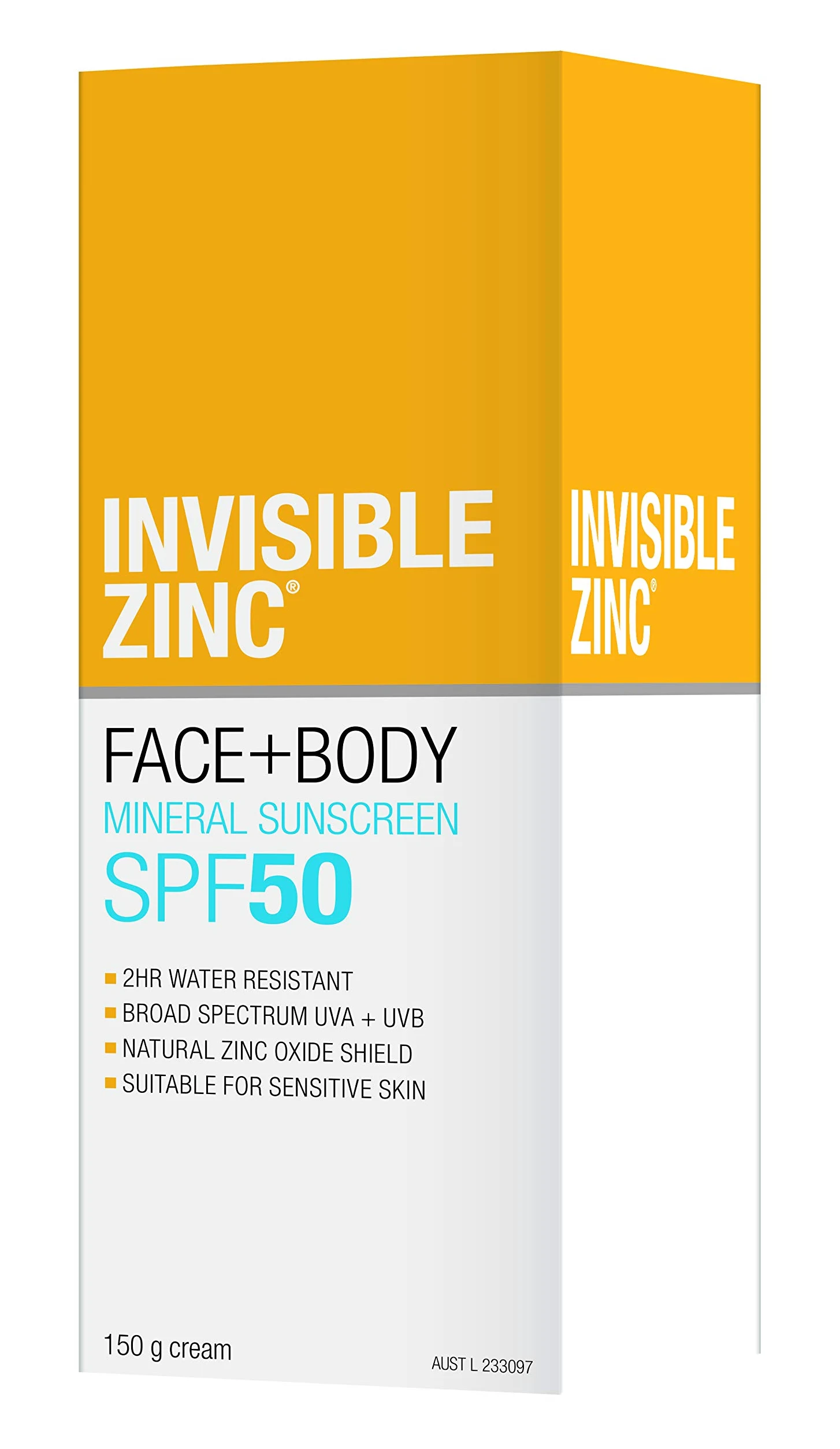 Zinc invisible – Protector solar cara + cuerpo SPF 50 UVA – UVB (150 g/5.29 oz)