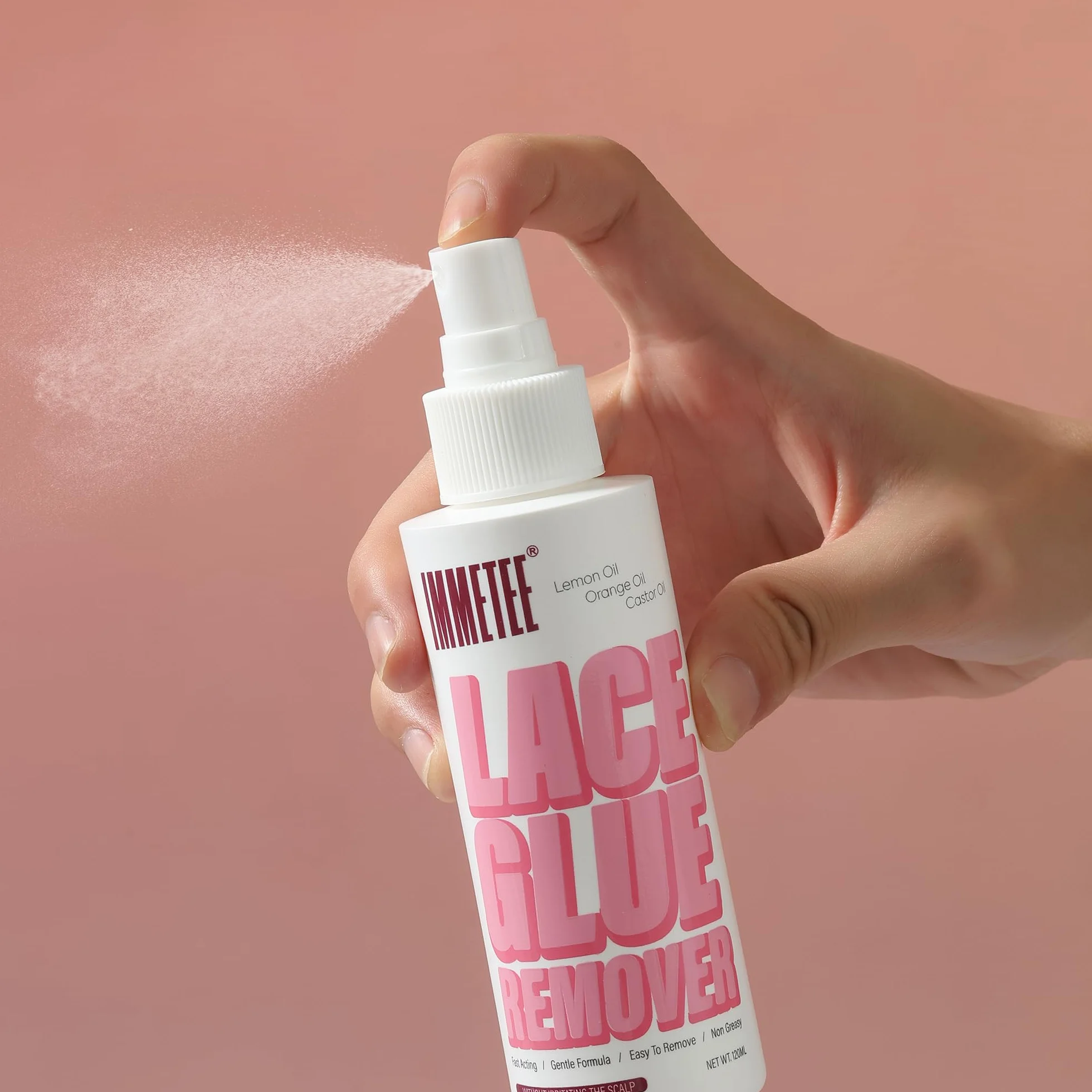 Immetee Peluca Removedor de Pegamento para Encaje Frontal 120ml Spray Eliminación Rápida