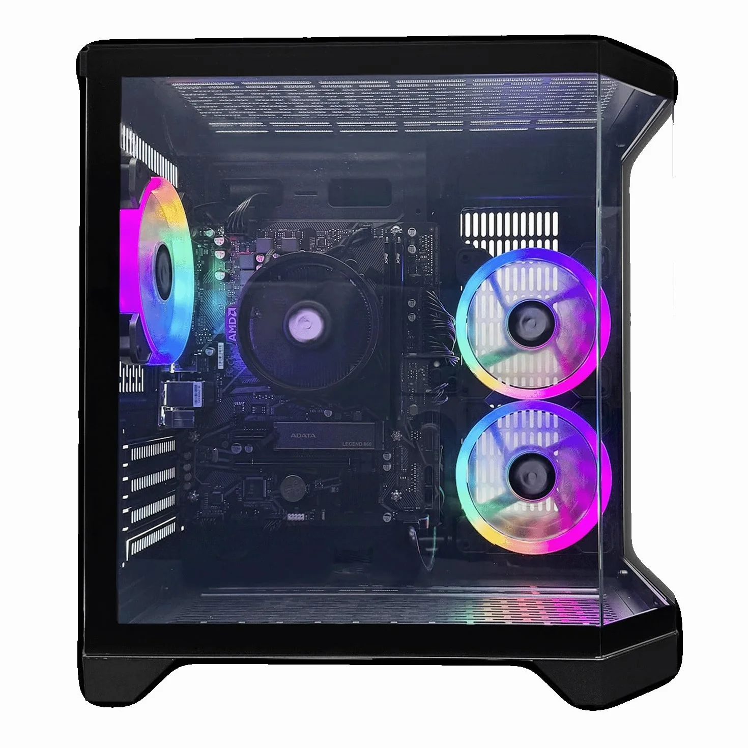 NitroPC Pack Avanzado PC Gaming Completo AMD Ryzen 5 3400G 4.4GHz RX Vega 11 RAM 16GB 480GB SSD Windows 11 Pro WiFi Monitor 24" Ordenador Sobremesa Negro