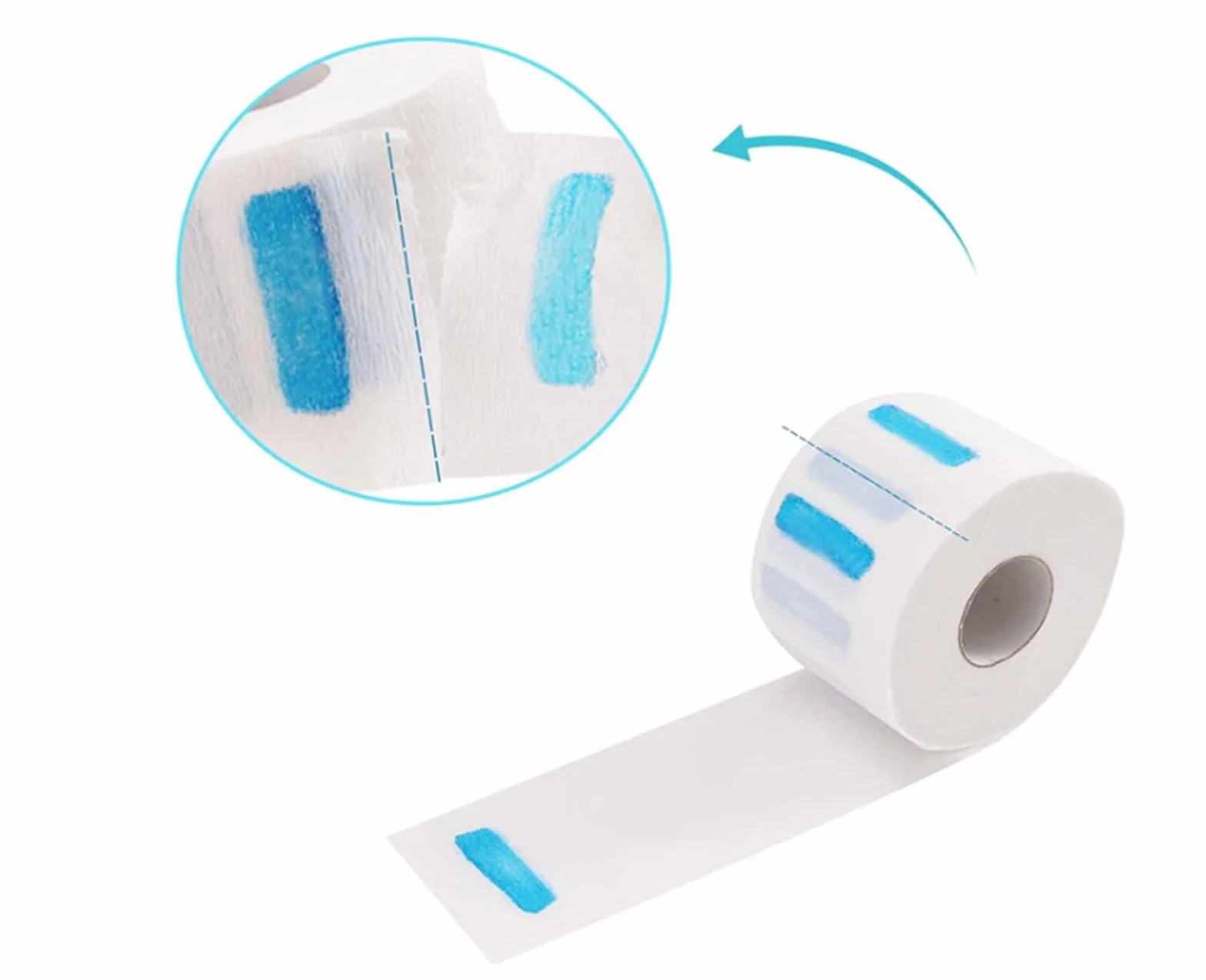 Feisate Papel Cuello Barbería 5 Rollos Desechables Protector Cinta Barbero Peluquería Blanco