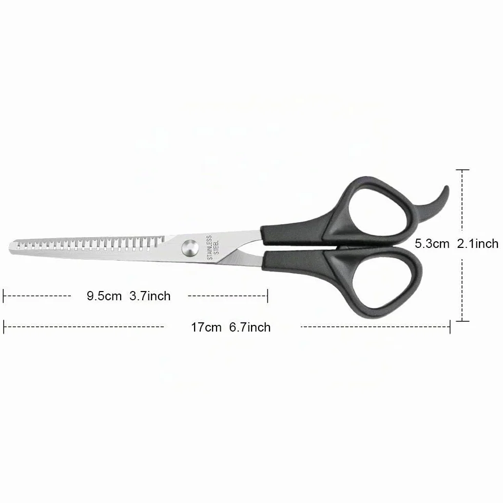 Tijeras de Entresacar Acero Inoxidable 6 Pulgadas Mango ABS Negro