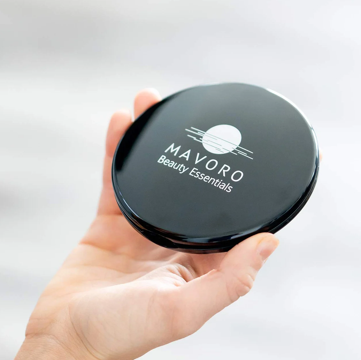 Espejo Compacto con Aumento 1X/10X Doble Cara para Maquillaje de Bolsillo Pequeño (Negro)