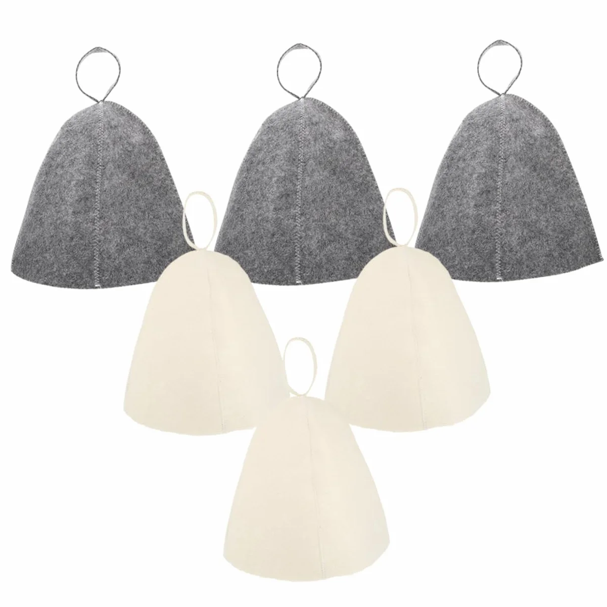 BESPORTBLE Sombrero De Sauna De Fieltro Gorros De Ducha para Mujer Reutilizables Gorro De Natación Sombrero De Copa Accesorios De Sauna Balde Gorro De Baño Tapa Sintió 6 Piezas X 4