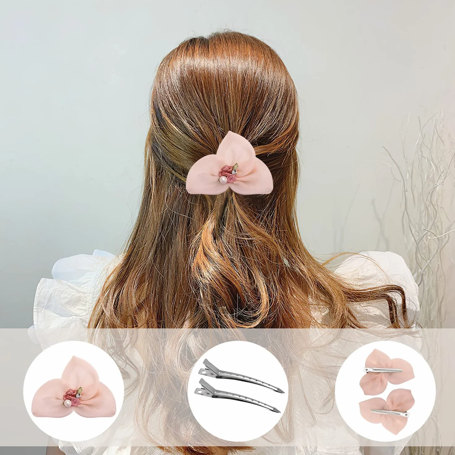 Pinzas Pelo Peluqueria 24 piezas Pico de Pato Metal Cocodrilo Agujeros 3.5 pulgadas