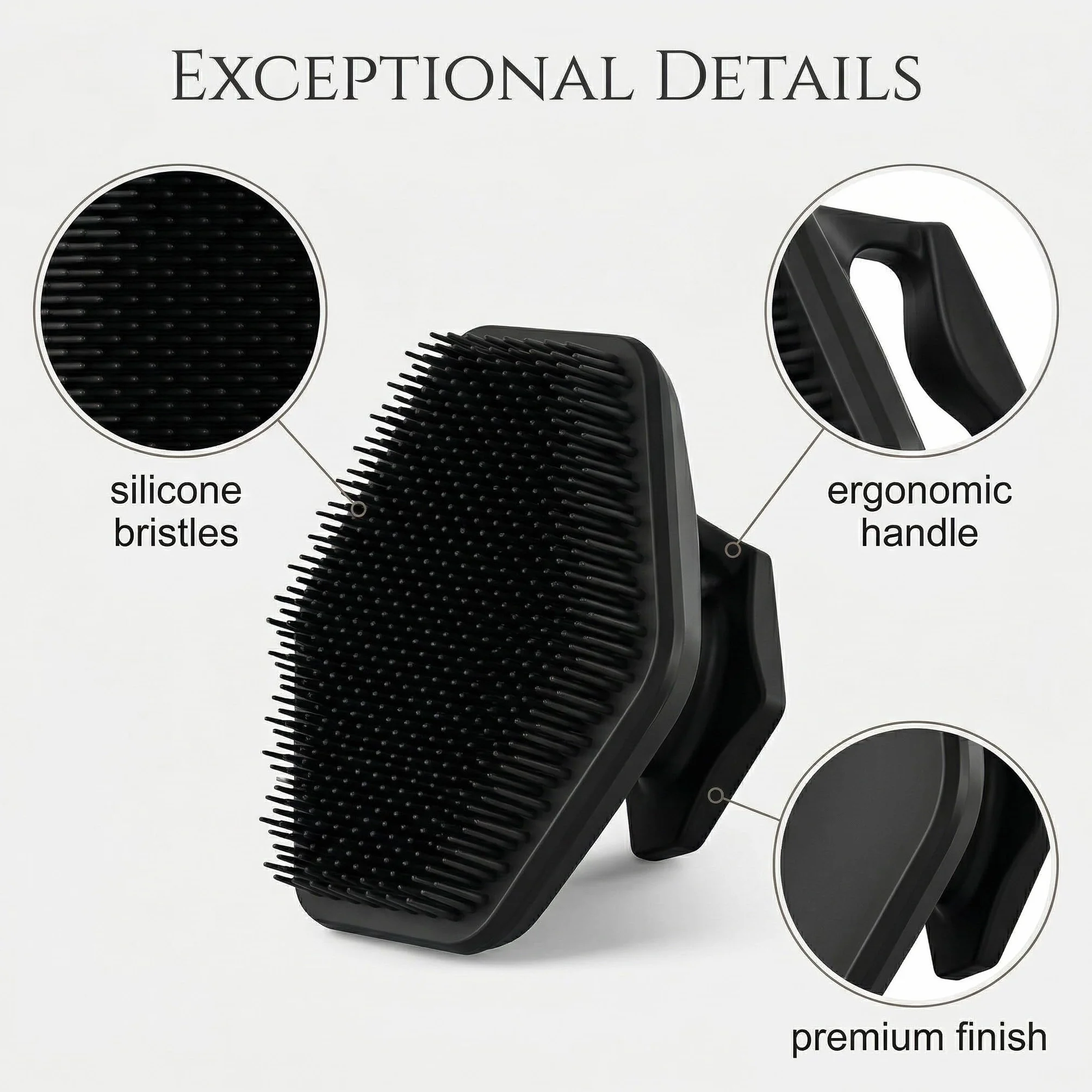 Cepillo Limpiador Facial de Silicona, Limpieza Profunda de Poros y Exfoliación Suave, Herramienta de Cuidado Facial Negro
