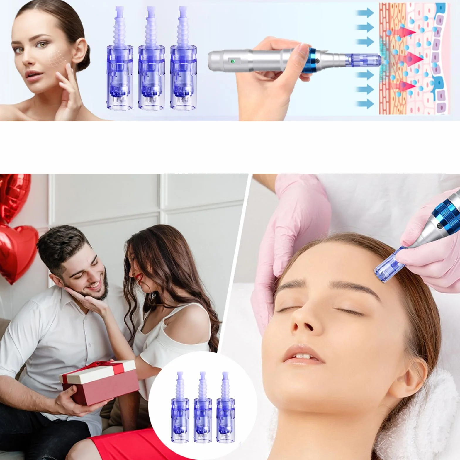 36 Pin Micro Needles Dermapen Replacement Cartridge Bajonett Port for Electric Derma Pen Anti-Aging Facial 10pcs