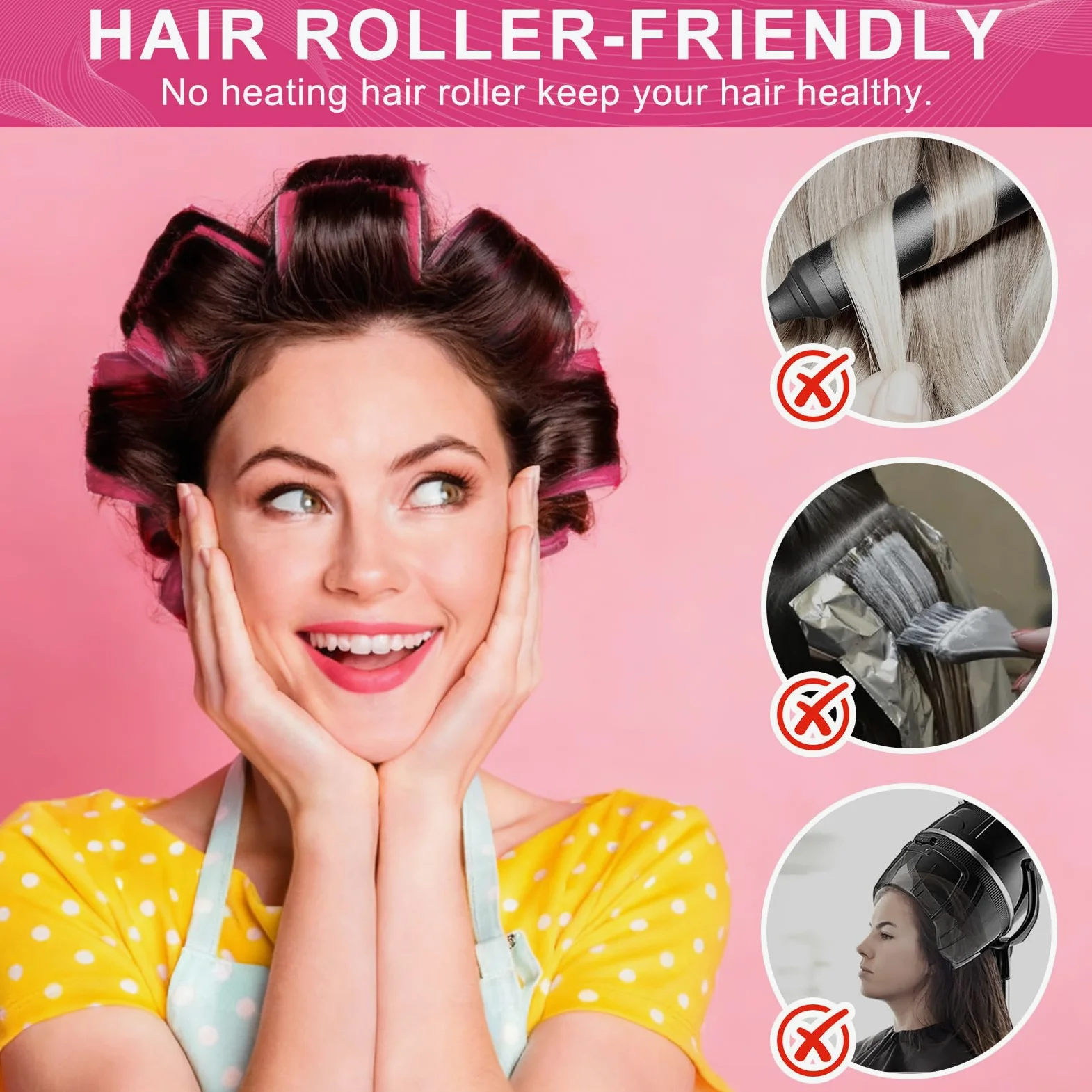 BESSEEK Rodillos para el cabello, paquete de 12 rizadores de peluquería de salón de belleza, peinado rizado para bricolaje, los colores pueden variar (mediano plus)
