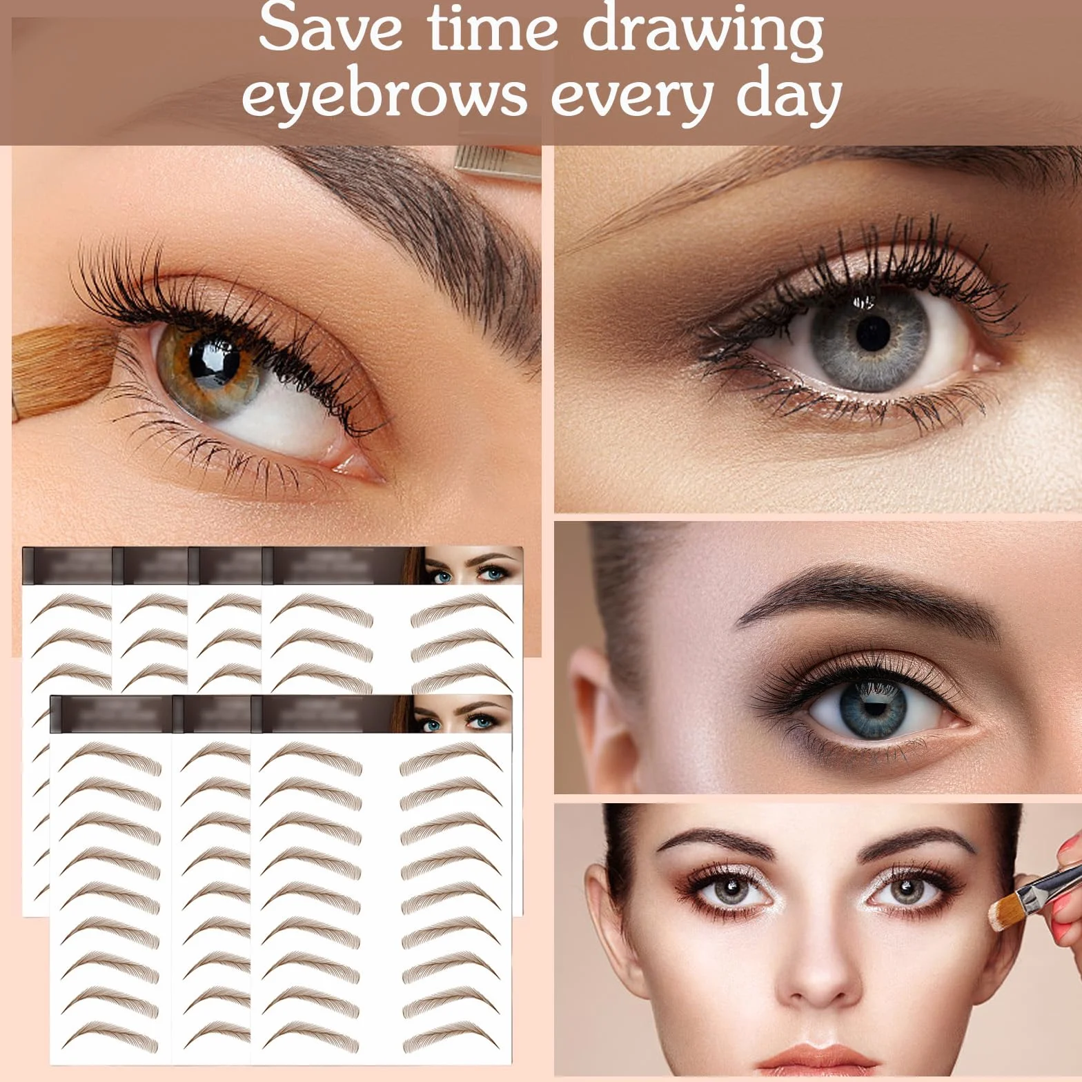 4D Tatuajes de Cejas Impermeables 77 Pares Marrón