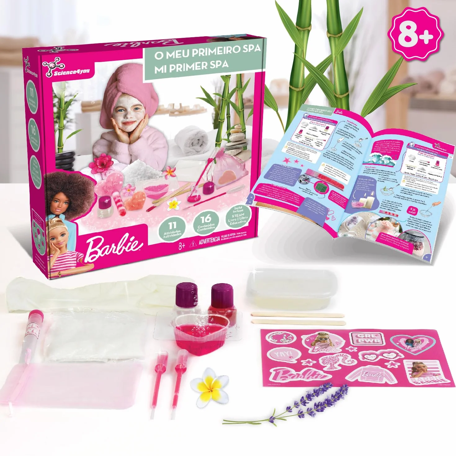 Science4you Barbie Mi Primer SPA Zen Juego Hacer Jabones Sales Baño Perfumados Regalo Niñas 8+