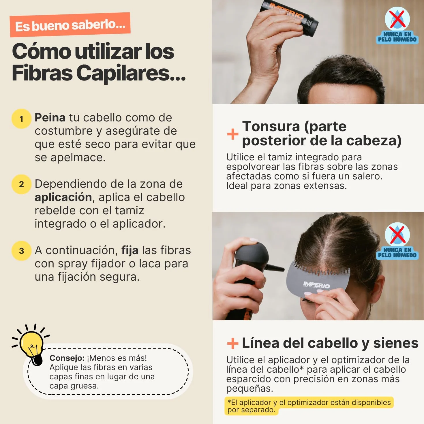 IMPERIO Microfibras Capilares Densificador Cabello 26g Castaño Oscuro