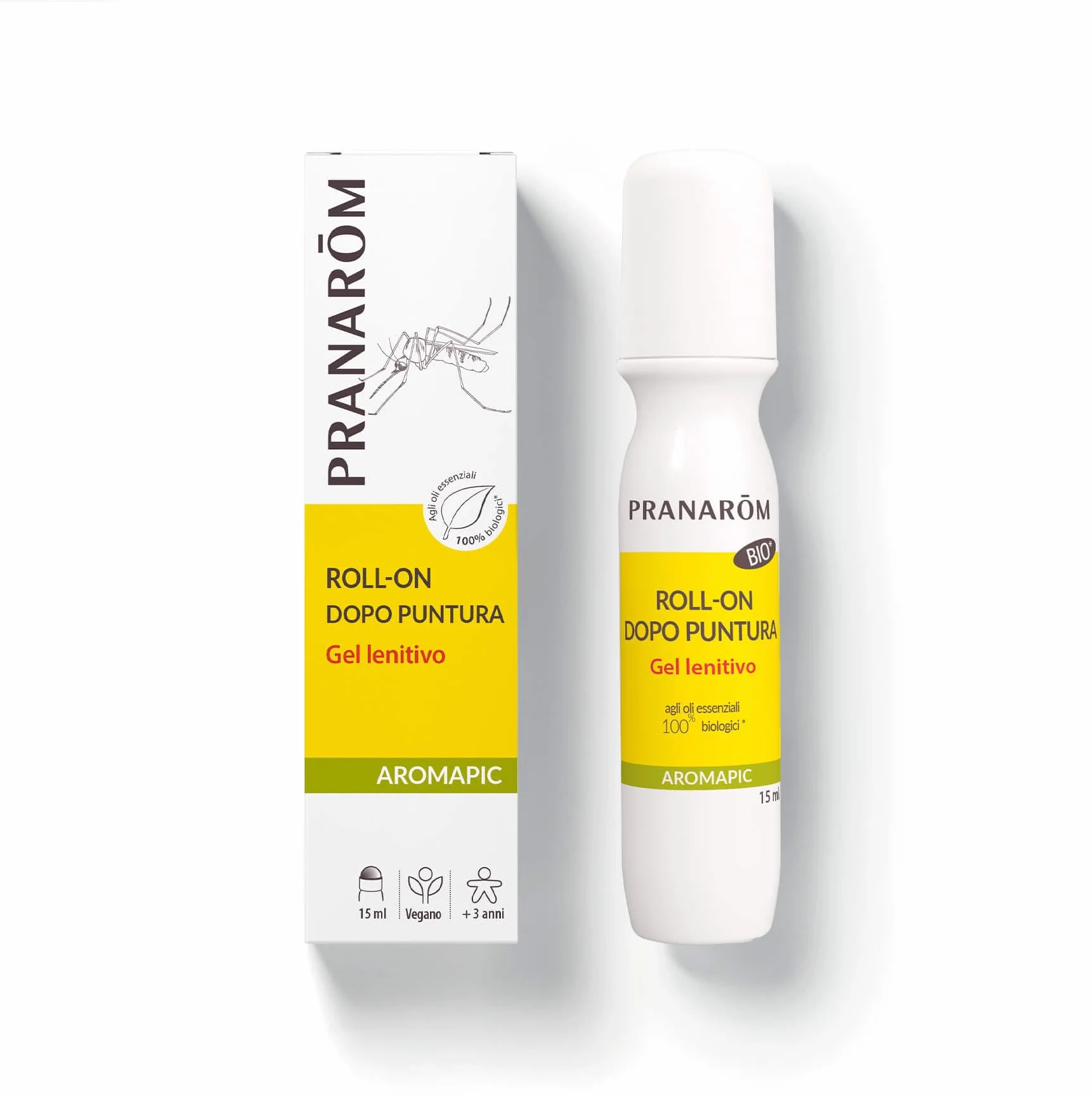PRANAROM Aromapic Repelente Mosquitos e Insectos Roll-on Post Picaduras Gel Calmante Bio Aceites Esenciales 100% Ecológicos 15 ml