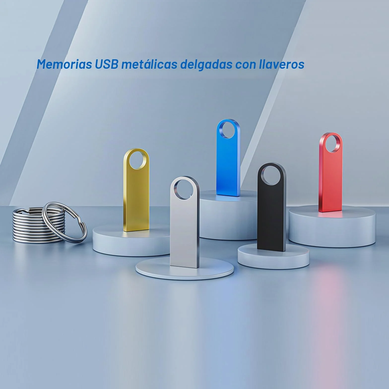 Wooolken Mini USB Pendrive 8GB 5 Piezas Memoria USB Resistente al Agua Metal