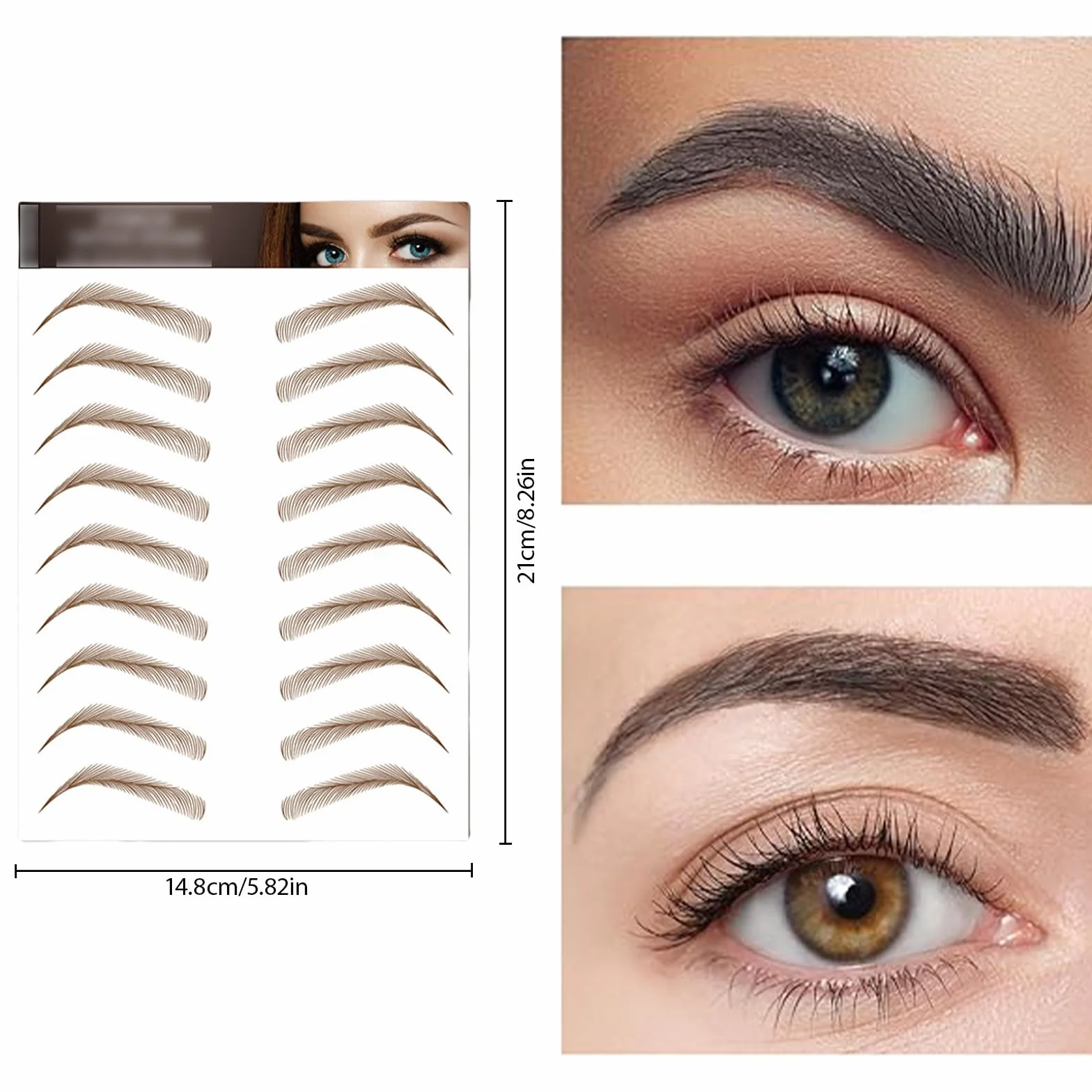 4D Tatuajes de Cejas Impermeables 77 Pares Marrón
