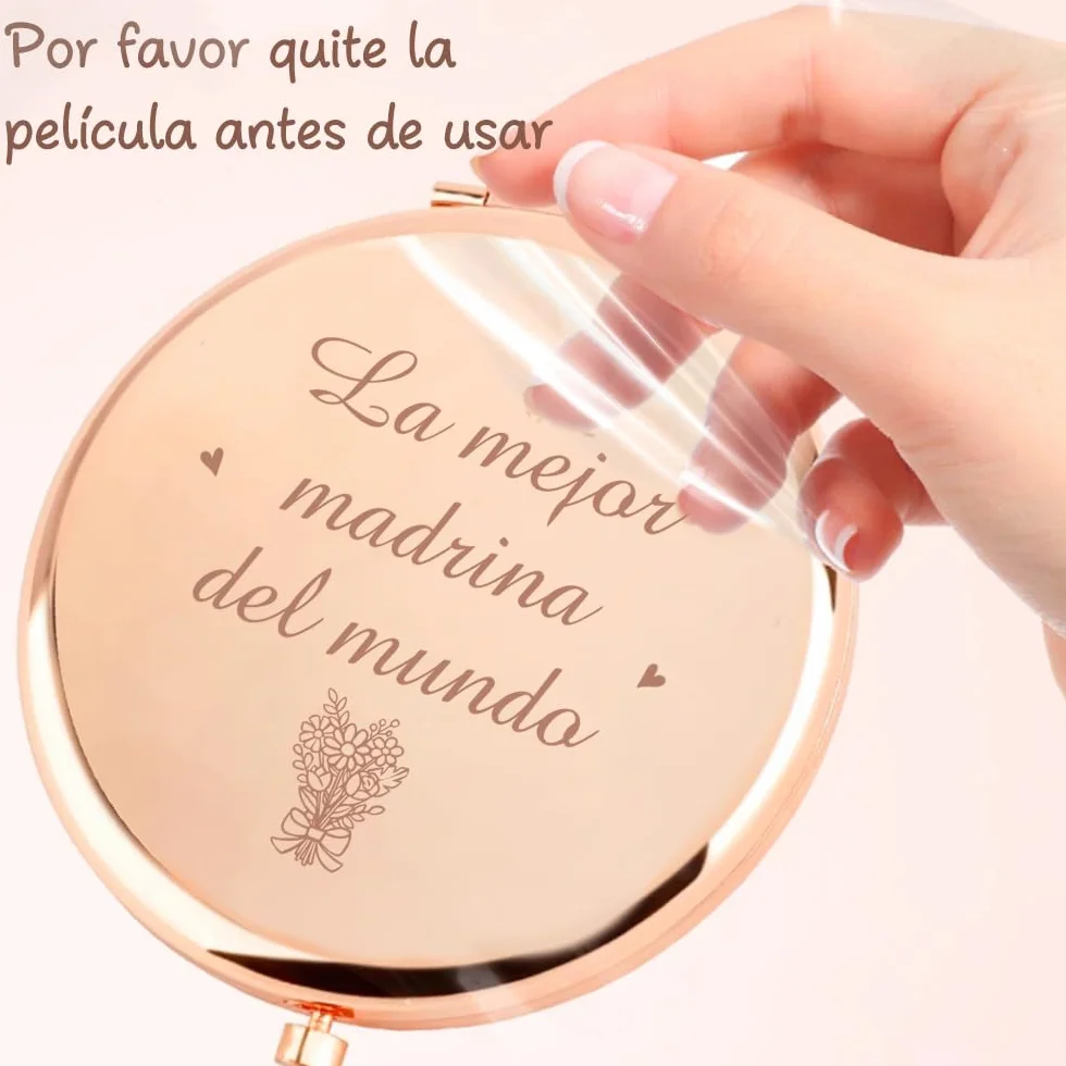 Regalo Madrina Bautizo Espejo Compacto Quieres Ser Mi Madrina