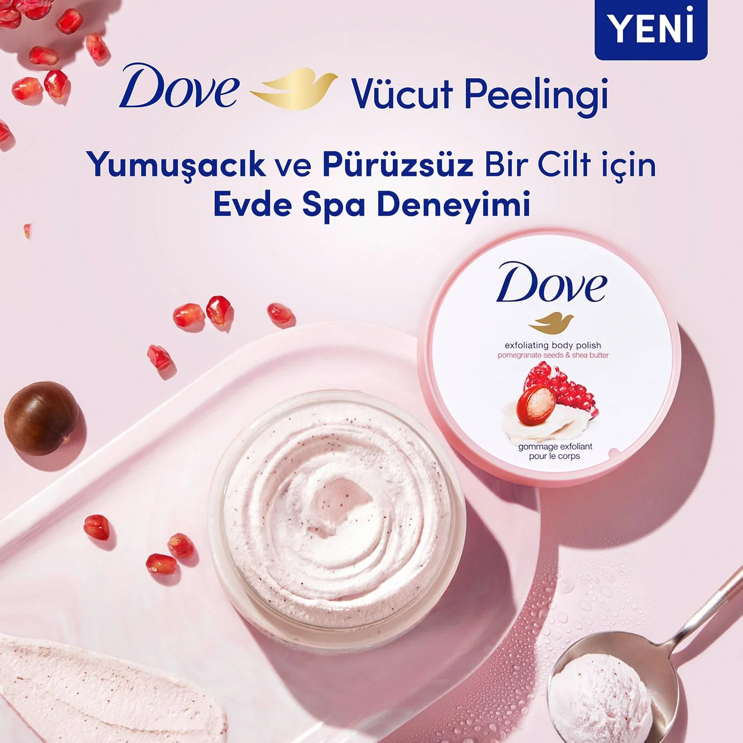 Dove Dusch Peeling 225ml Granatapfel & Sheabutter