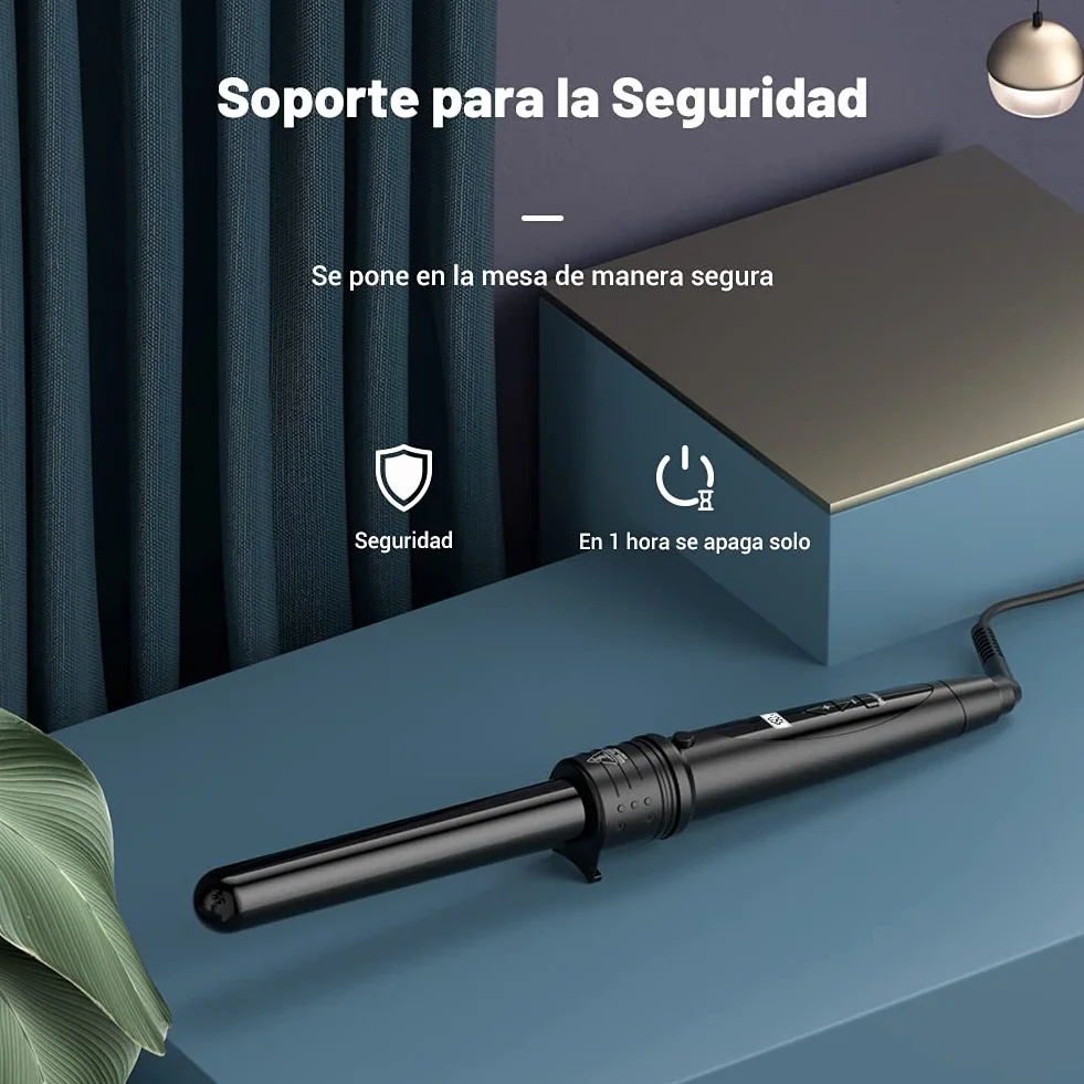 ELEHOT-Store Rizador de Pelo 5 en 1 con Boquillas Intercambiables y Pantalla LCD, Profesional de Cerámica Multifunción Incluye Guante Térmico, ET-W301