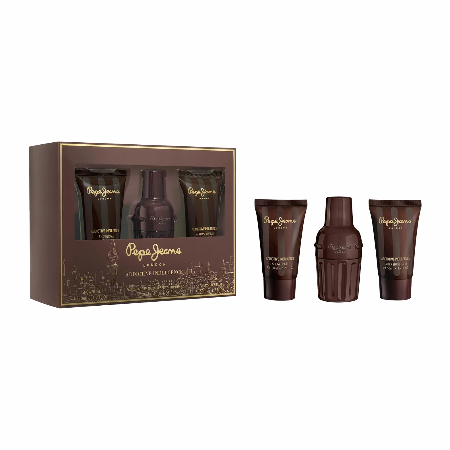 Pepe Jeans Addictive Indulgence For Him Estuche Regalo Perfumes Hombre Pack de 3 Piezas Eau de Parfum 30ml