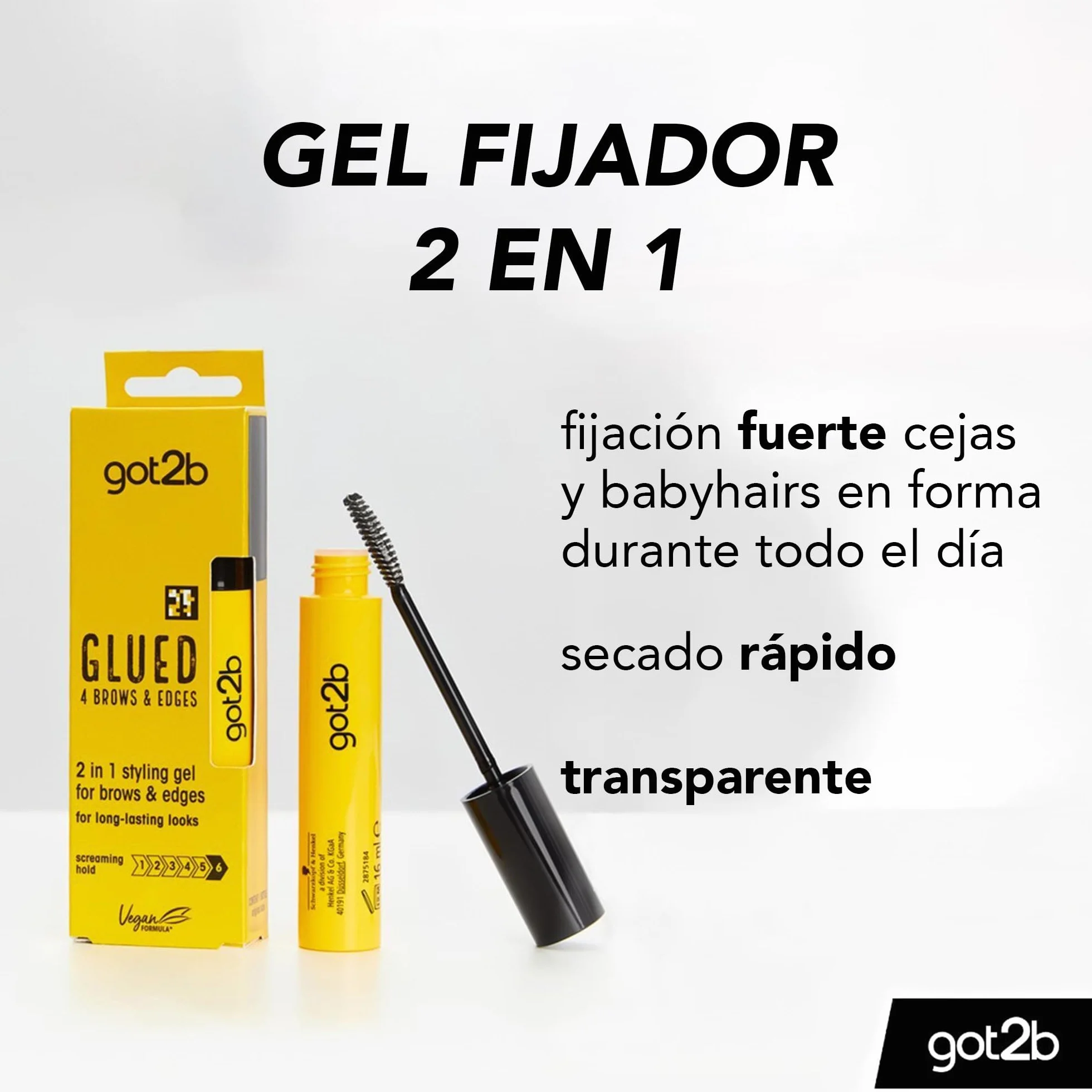 Got2b Gel Fijador de Cejas Resistente al Agua Fijación Fuerte 16 ml