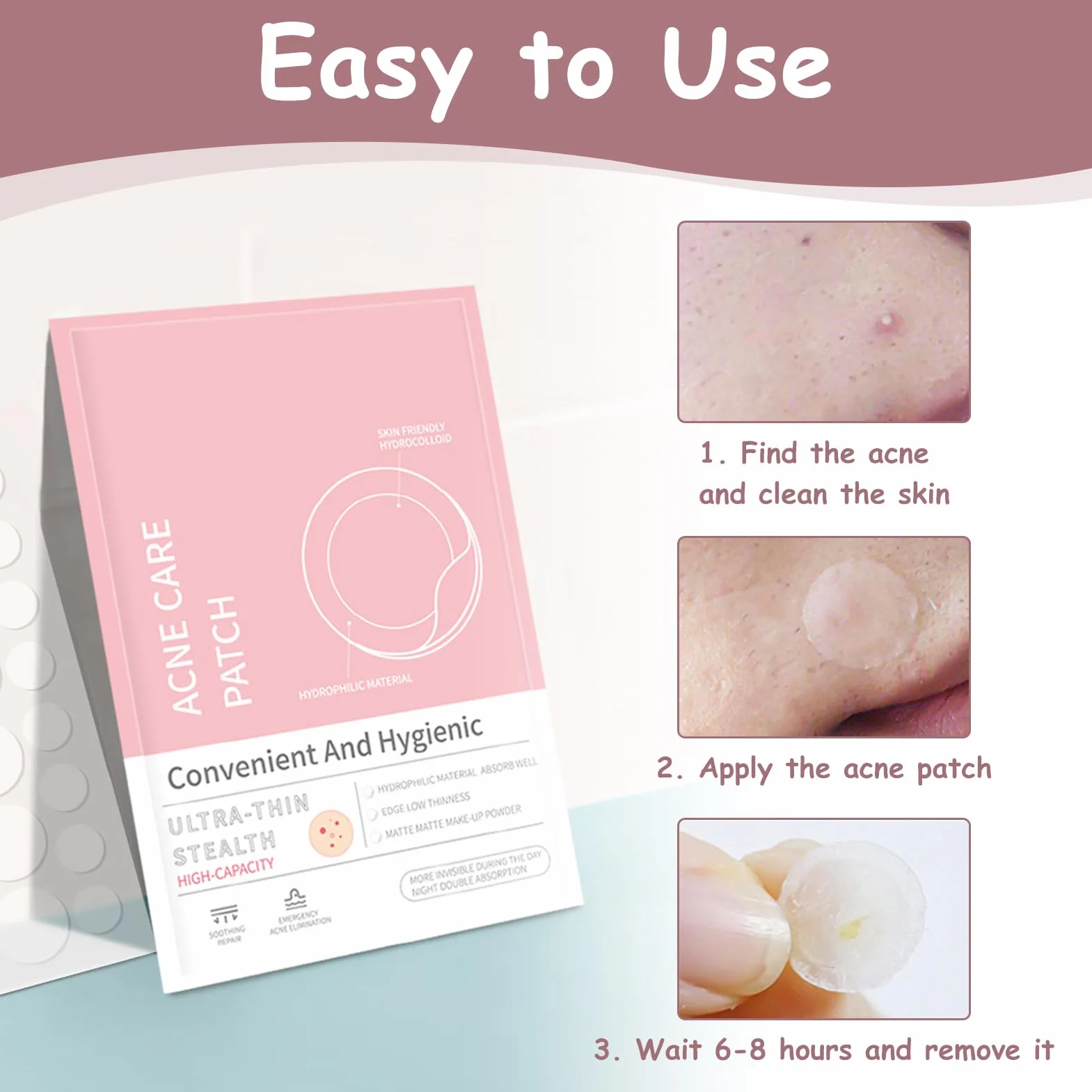 360 Piezas Parches para Acné Hidrocoloides, Parches para Granos Día y Noche, Pimple Patch Parches Anti Acne Impermeables Transpirables, Absorbe el Pus Reduce Cicatrices, Todo Tipo de Piel 10mm/12mm