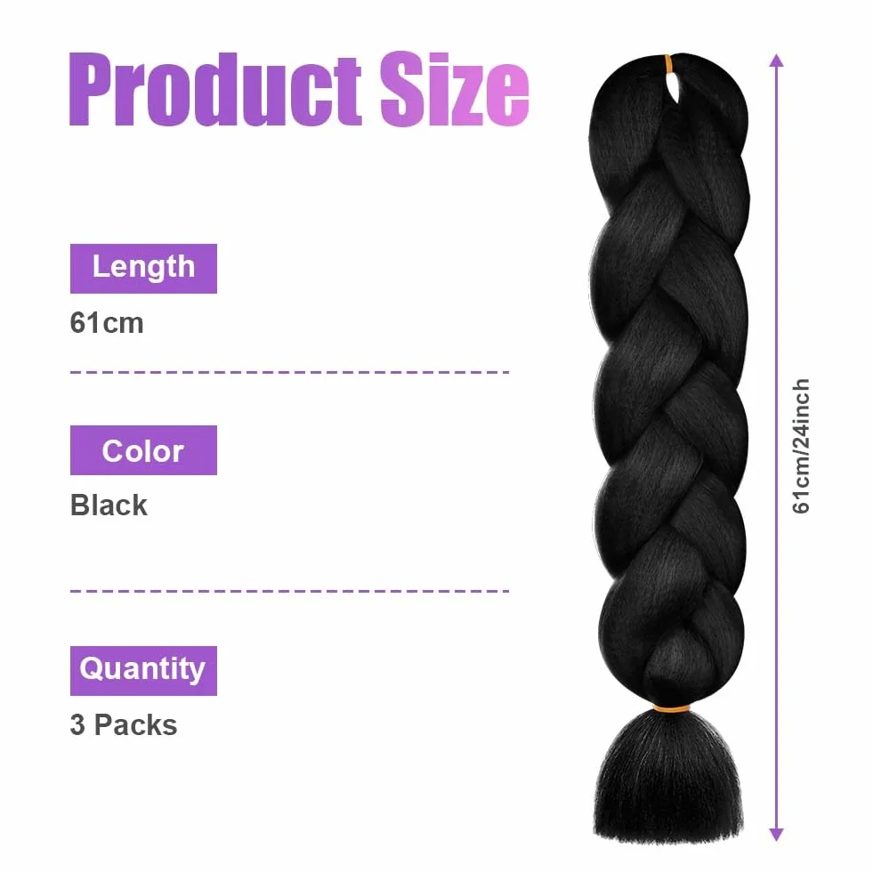 AUYAO Extensiones para Trenzas, Pelo Sintético Trenzas Africanas Degradado