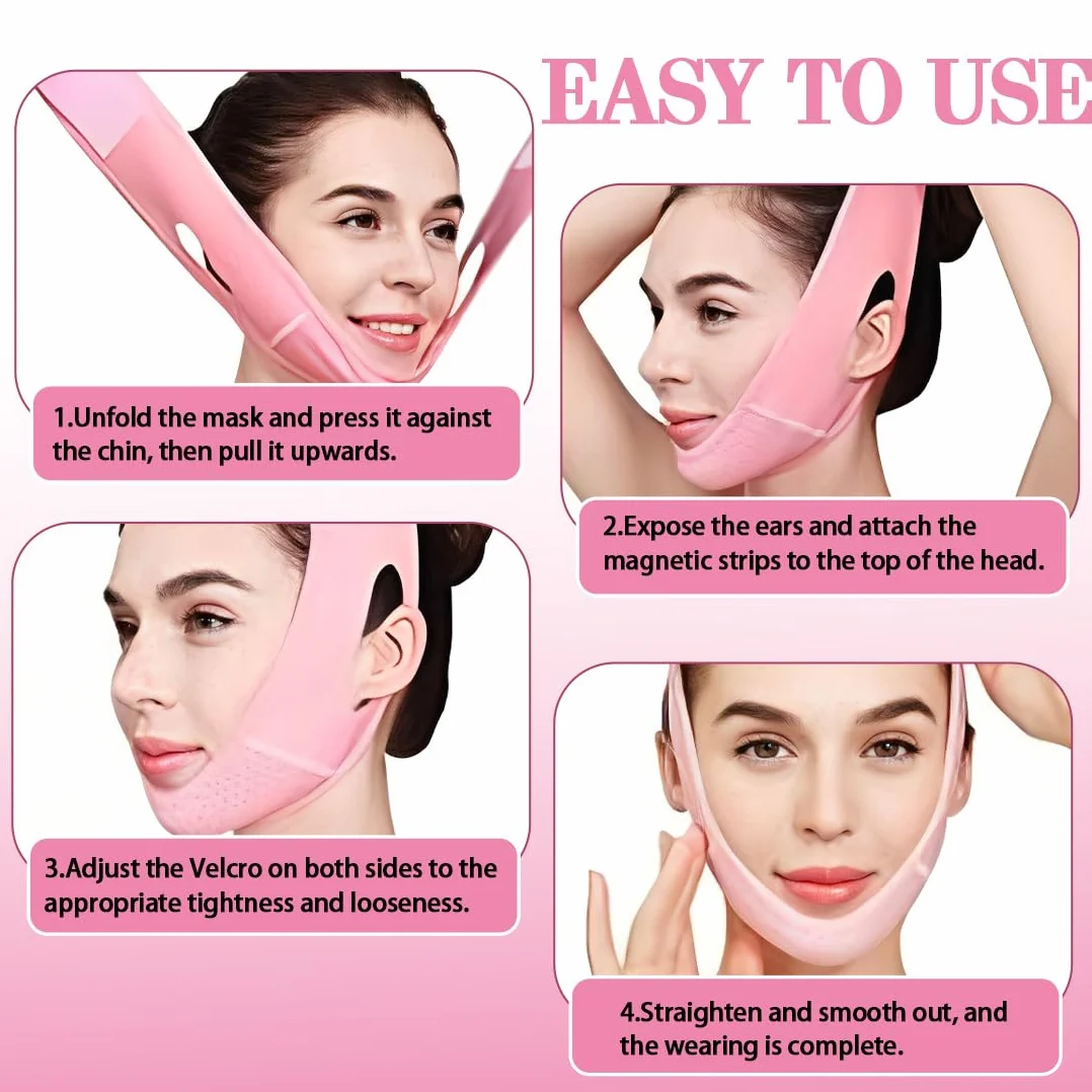 Mentonera Papada Reutilizable V-Line Lifting Face Mask Chin Strap Correa Adelgazante Facial Vendaje Cinturón de Estiramiento Facial