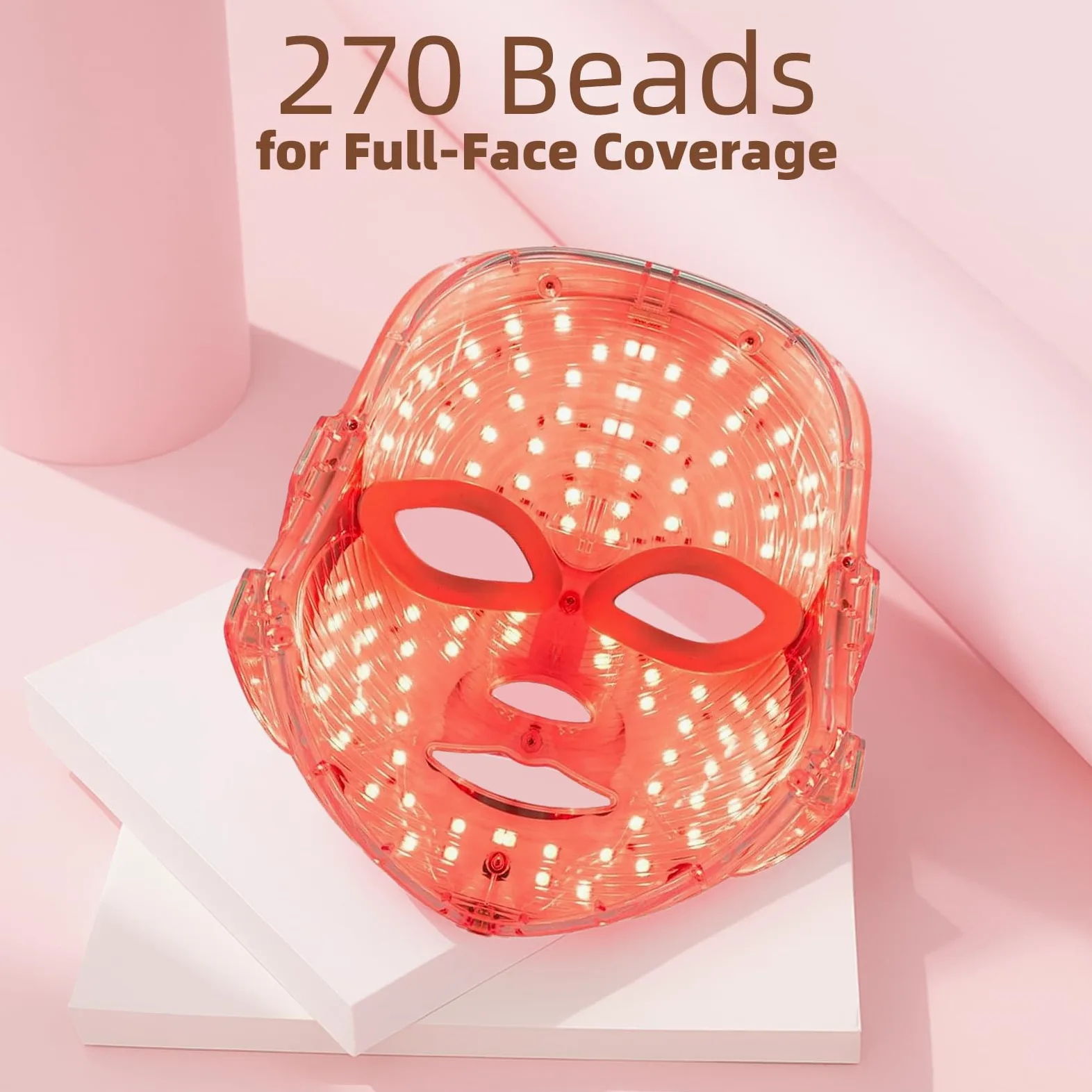 Máscara facial LED con 7 colores, inalámbrica, luz roja, máscara para el cuidado de la piel, recargable, dispositivo facial portátil para viajes en casa