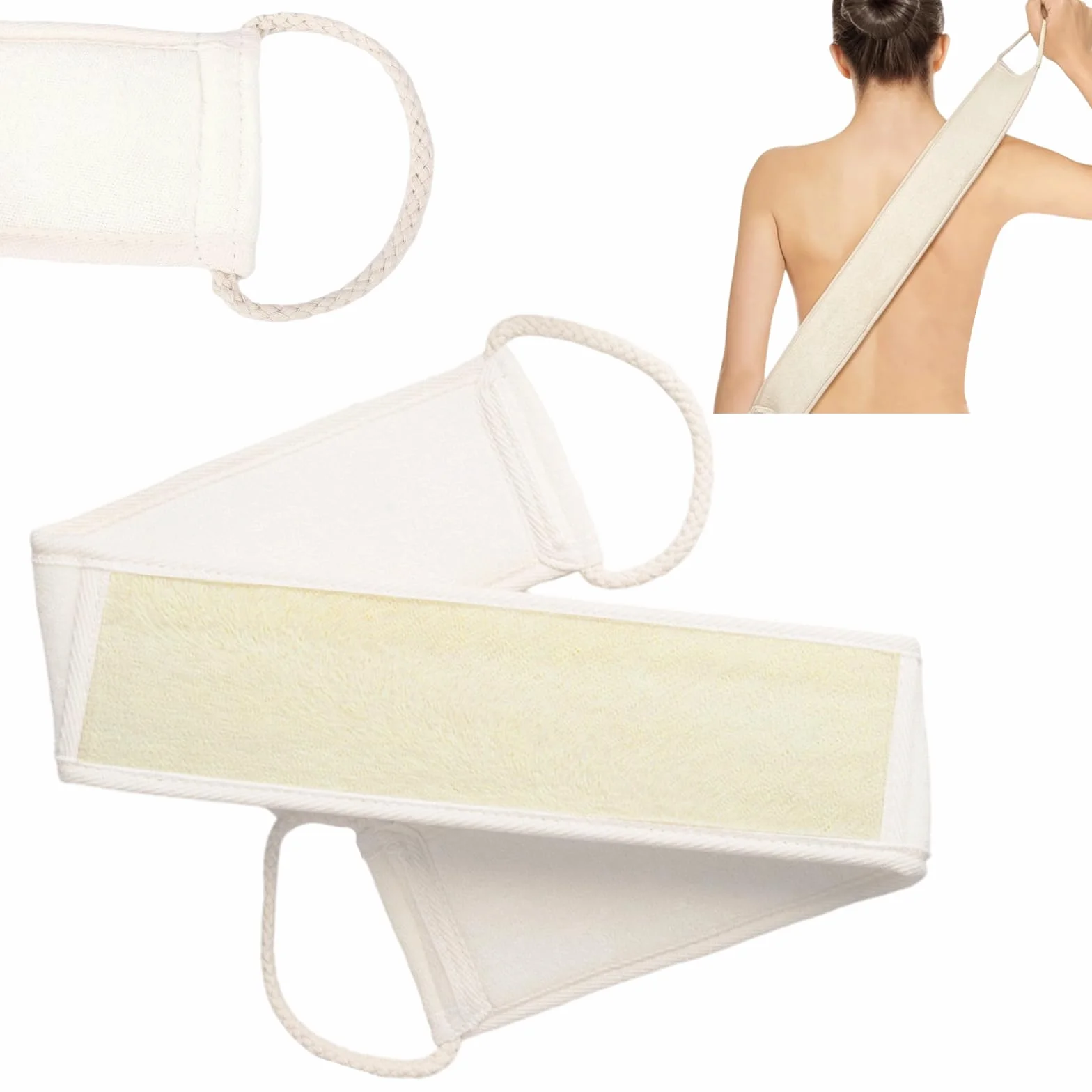 Banda exfoliante natural de Lufa para espalda, Depurador de Espalda