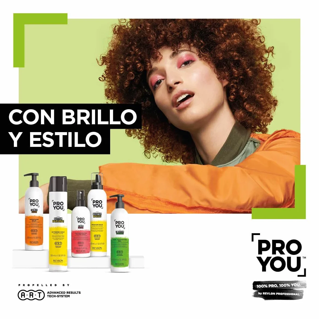 REVLON PROFESSIONAL ProYou Mousse para Cabello, Espuma para Rizos con Fijación Media, 400ml