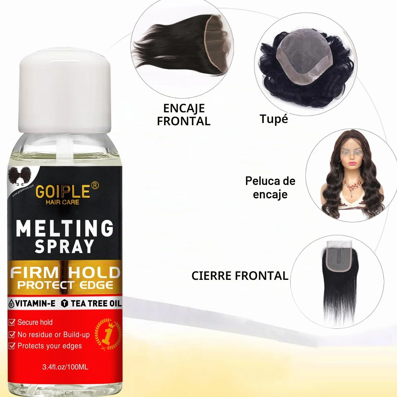 Spray de fusión de encaje sin pegamento para pelucas adhesivo kit de protección