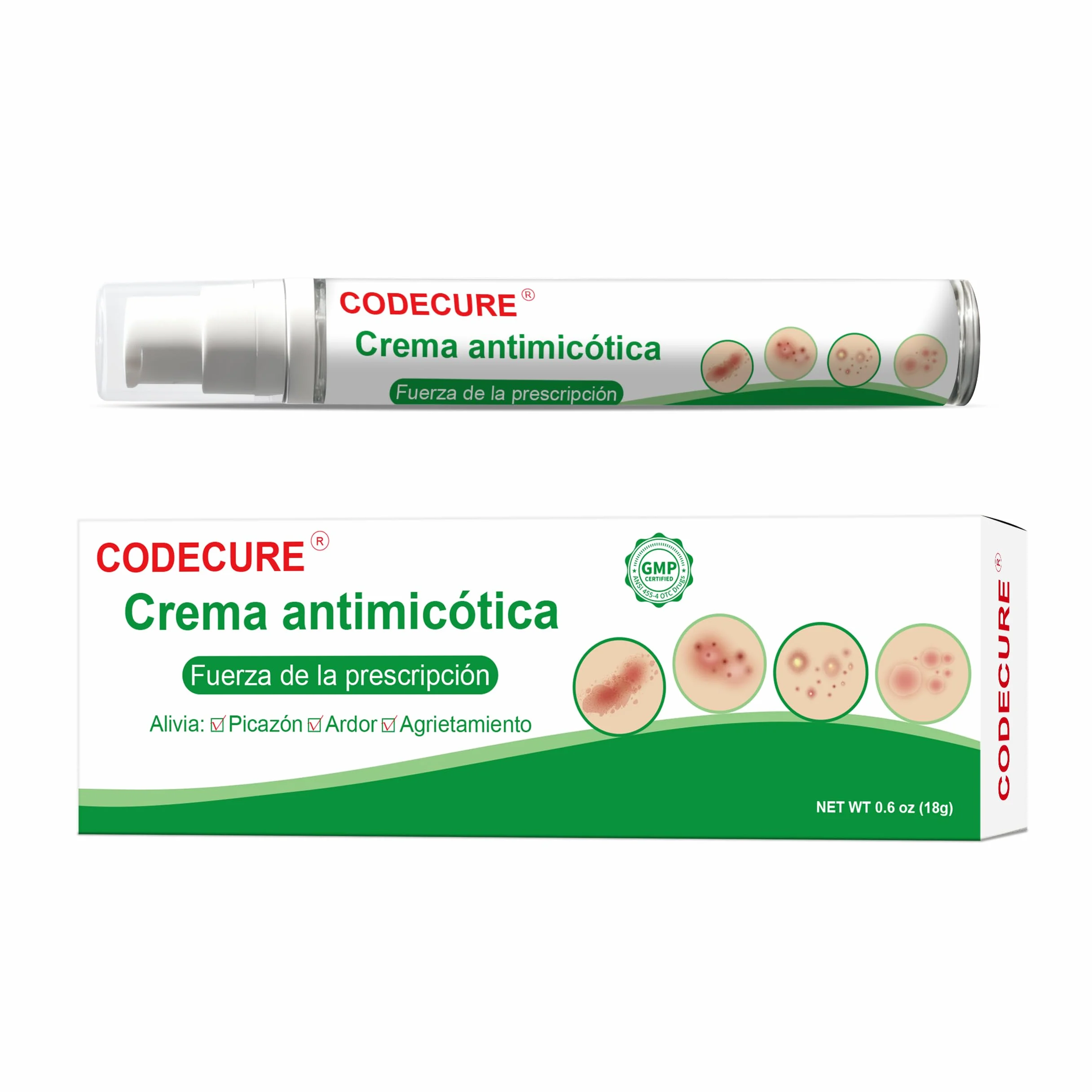 Crema antimicótica para pie de atleta, tiña inguinal y tiña - Fórmula suave - 18G 1-Pack