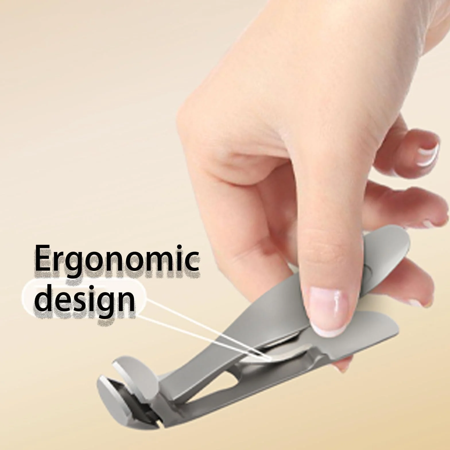 Sherum Clipmaster Pro, Cumuul Clipmaster Pro, cortaúñas Sherum para personas mayores, ergonómico con cabeza angulada, cortaúñas para los pies, cabeza grande en ángulo con amplia apertura (plateado)
