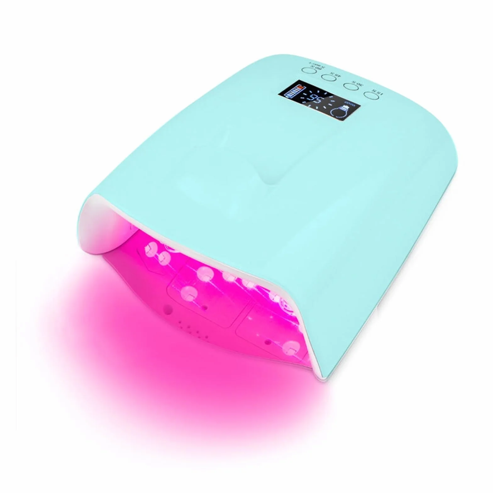 Lámpara LED UV para uñas Lámpara LED UV for uñas, luz roja inalámbrica, 60W, lámpara LED UV for uñas, for curar esmalte de Gel, inalámbrico con batería de litio, 60W Pro Light Lámpara de uñas de gel (