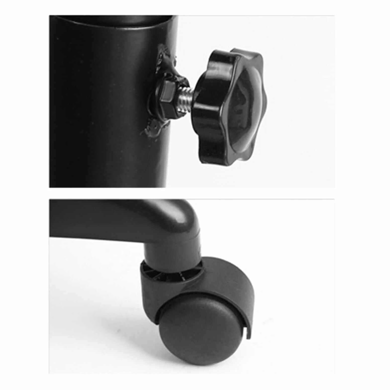 Carro de aluminio para tatuadores con ruedas, altura ajustable (Negro)